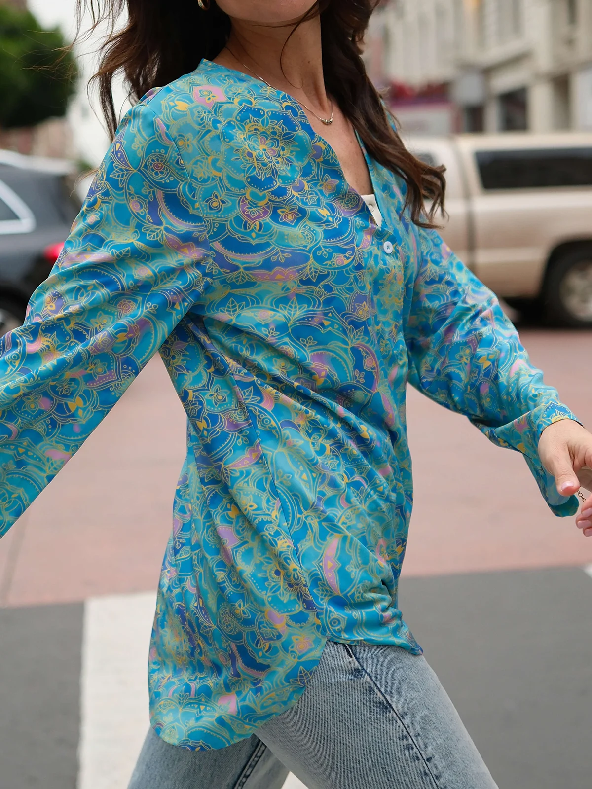 Printed Casual Long Sleeve Blouse