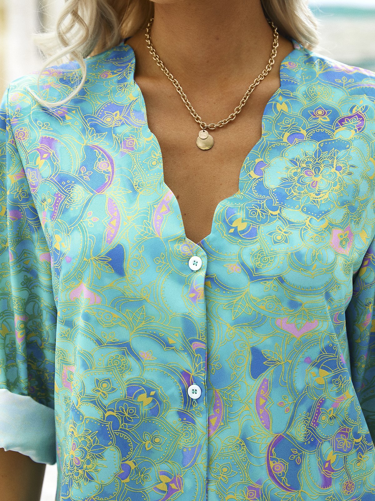 Printed Casual Long Sleeve Blouse