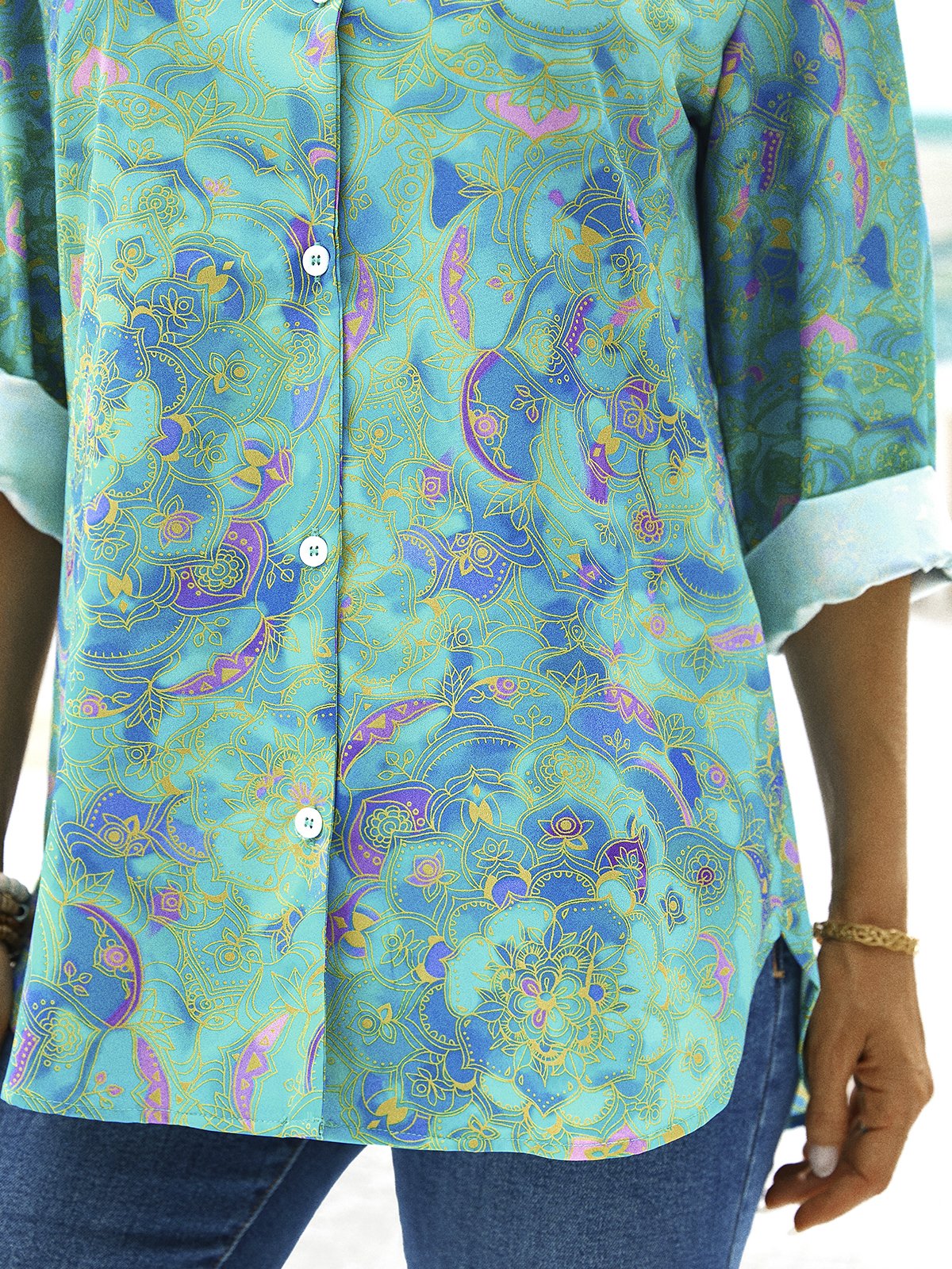 Printed Casual Long Sleeve Blouse