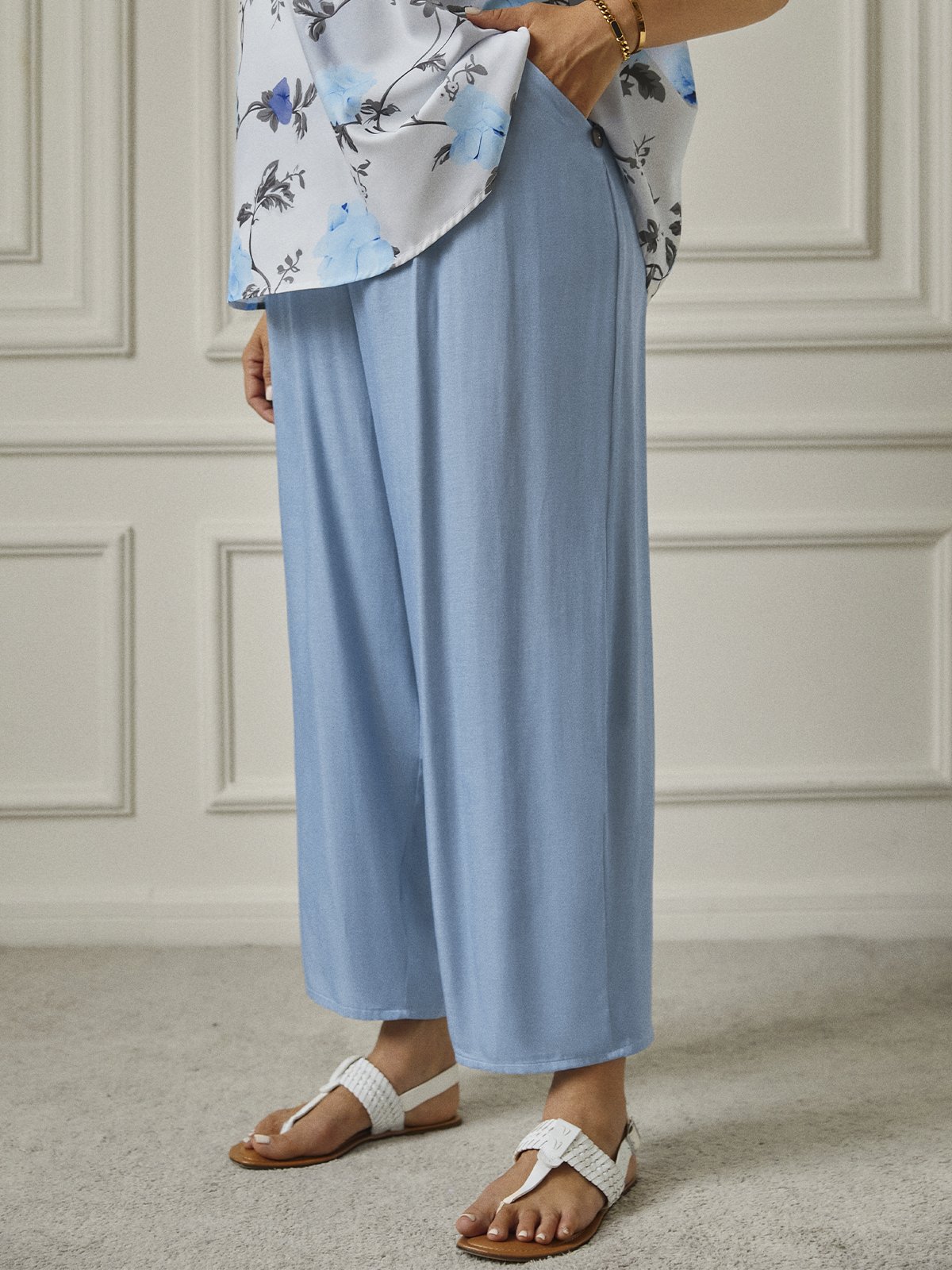 Plus Size Loose Casual Plain Pants