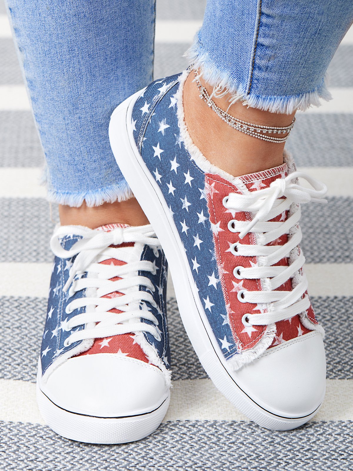 American Independence Day Flag Commemorative Canvas Shoes