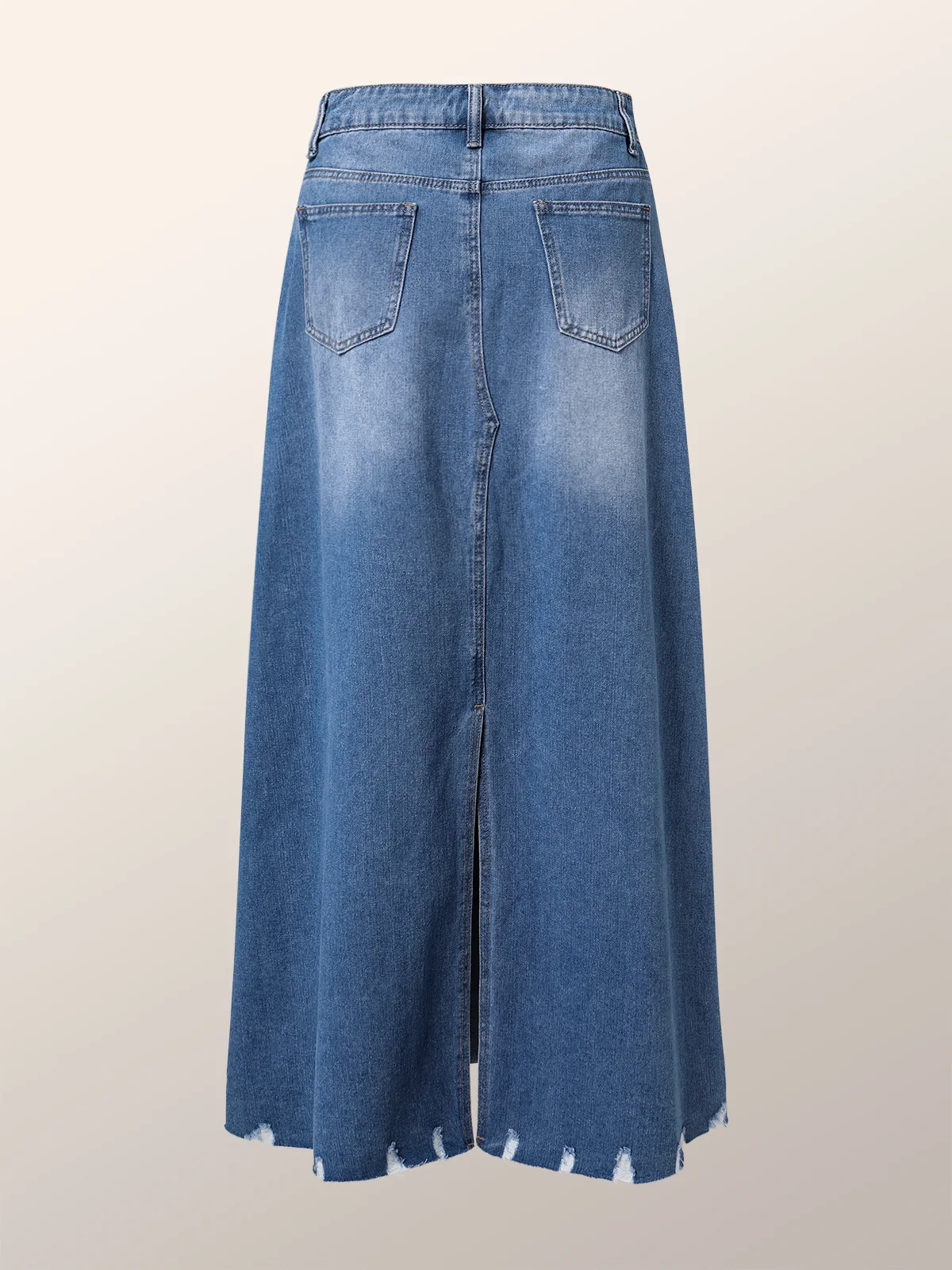 Lightweight Urban Plain Loose Denim Long Skirt