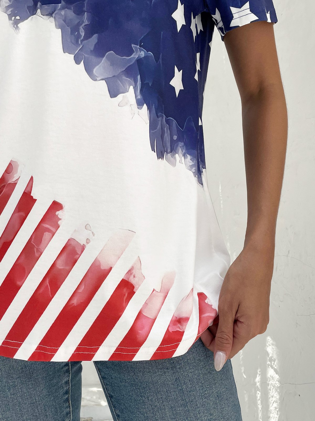 Casual Buckle Independence Day Jersey Shirt