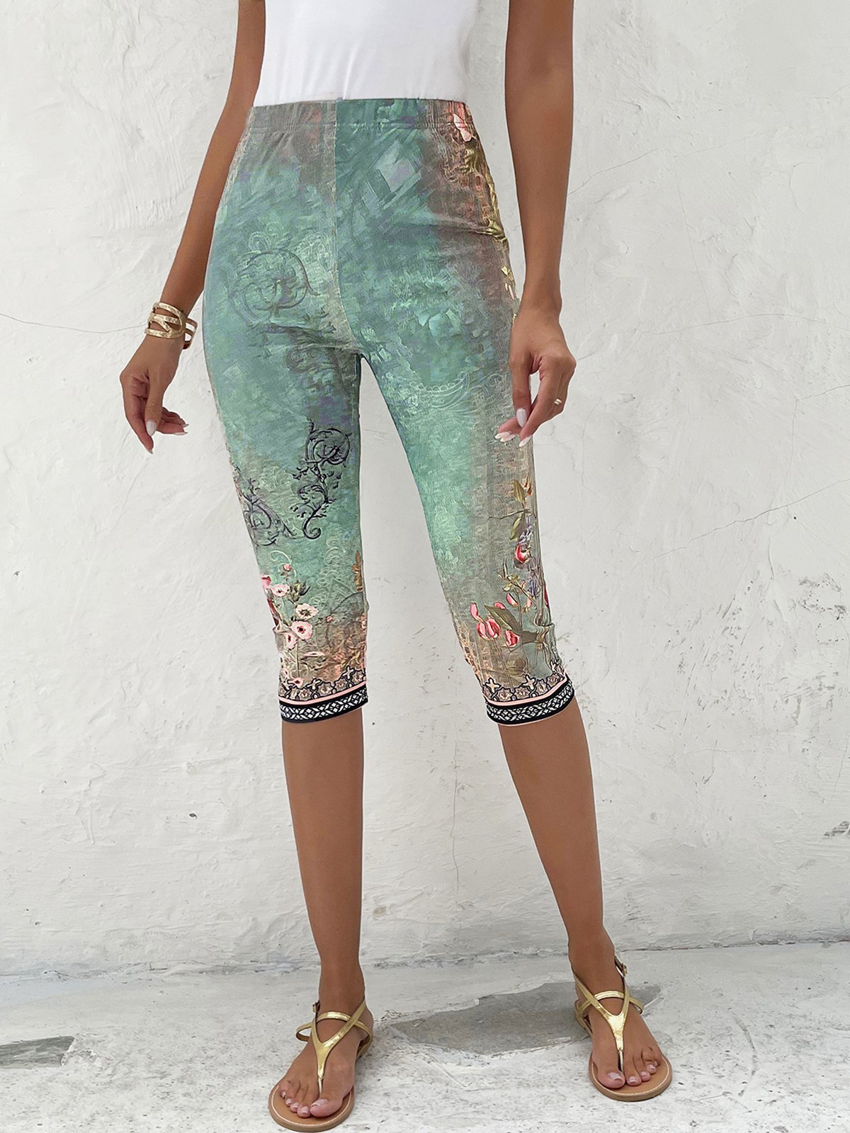 Casual Tight Ethnic Leggings