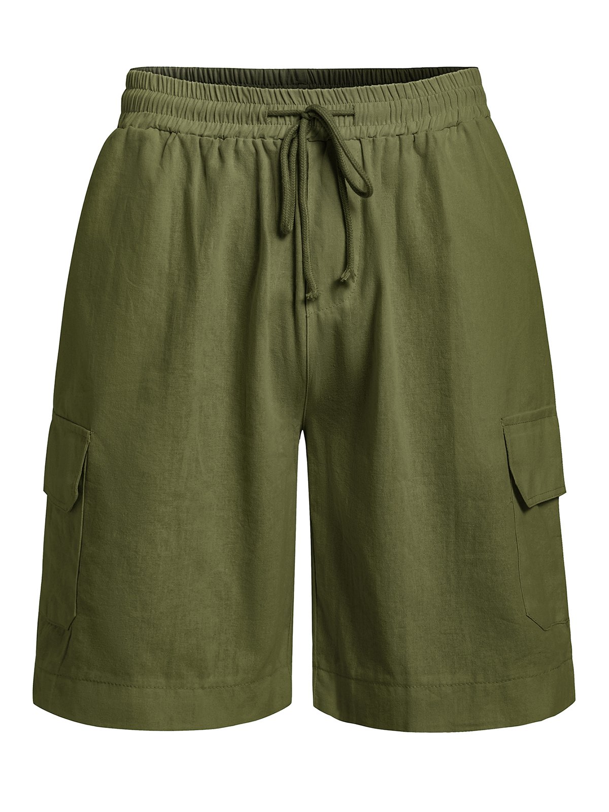 Men's Linen Shorts Multi-Pocket Tie Cargo Pants