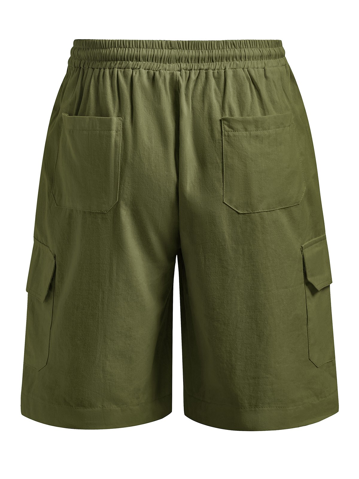 Men's Linen Shorts Multi-Pocket Tie Cargo Pants