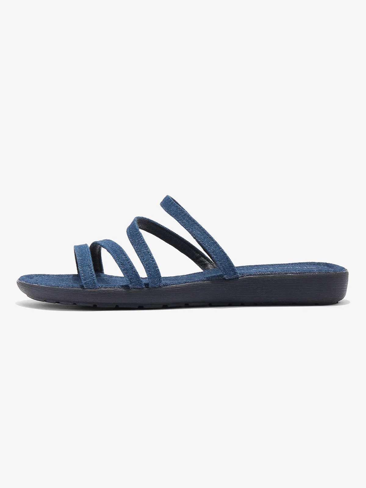 Denim Blue Straps Comfy Slide Sandals
