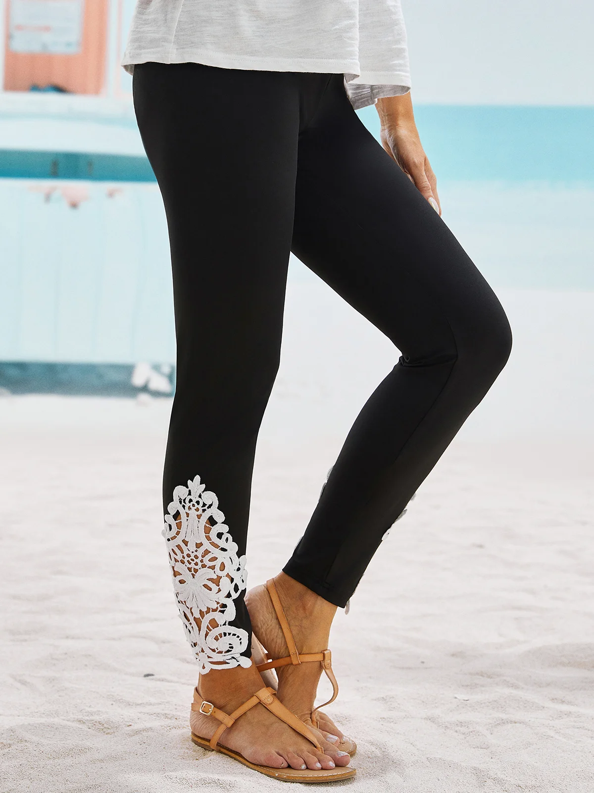 Jersey Casual Solid Leggings