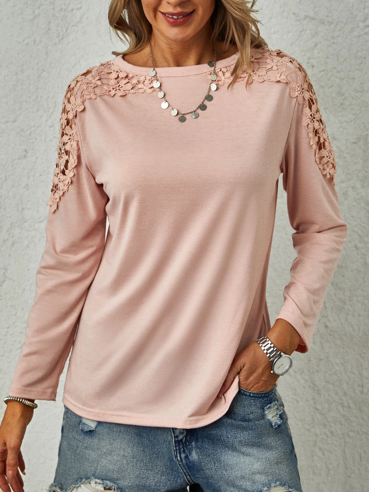 Crew Neck Long Sleeve Top