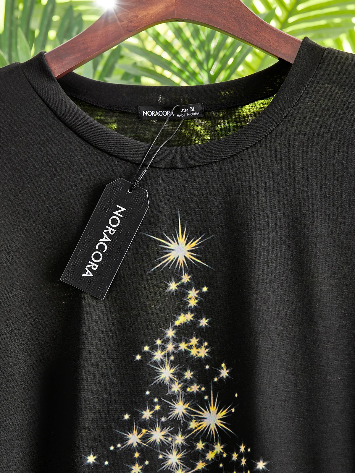 Women Christmas Tree Hippie Leaf Autumn Crew Neck Micro-Elasticity Daily Jersey Loose Regular T-shirt