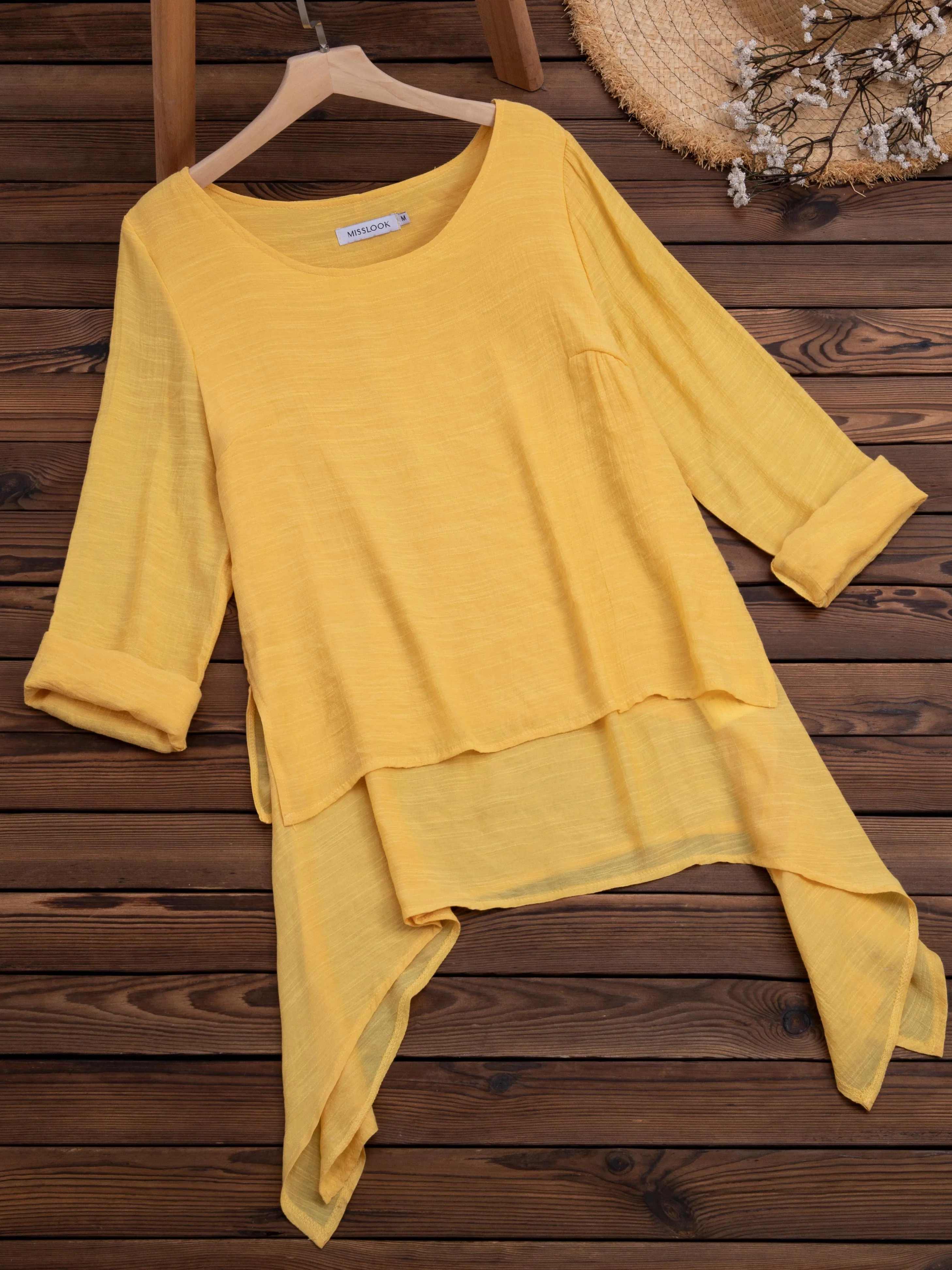 Casual Long Sleeve Crew Neck Blouse