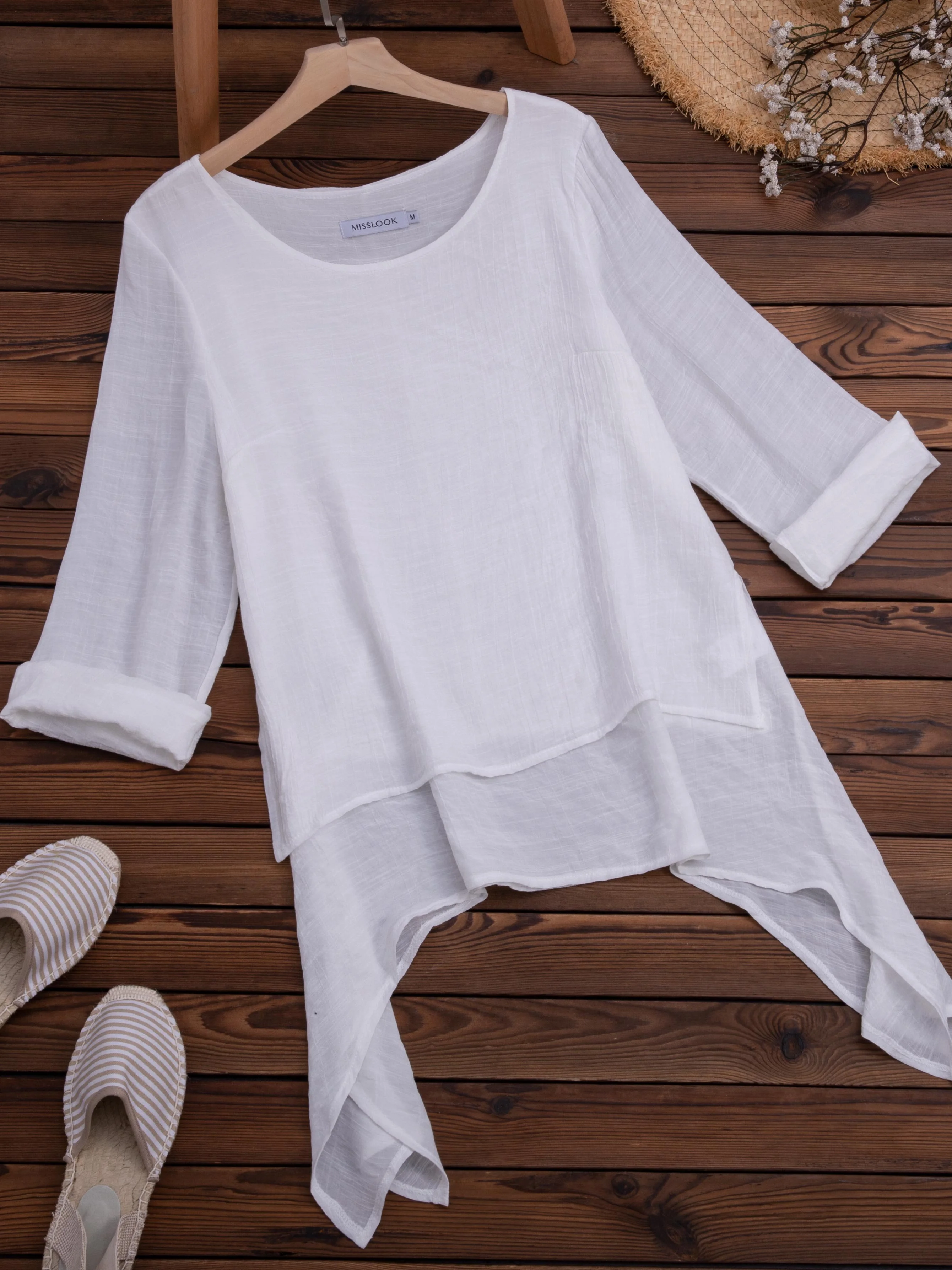 Casual Long Sleeve Crew Neck Blouse