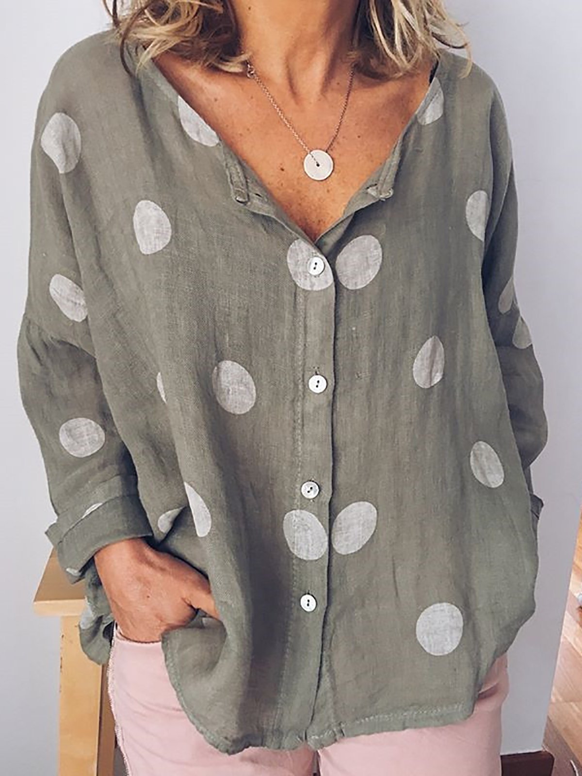 Polka Dots Long Sleeve Shirt