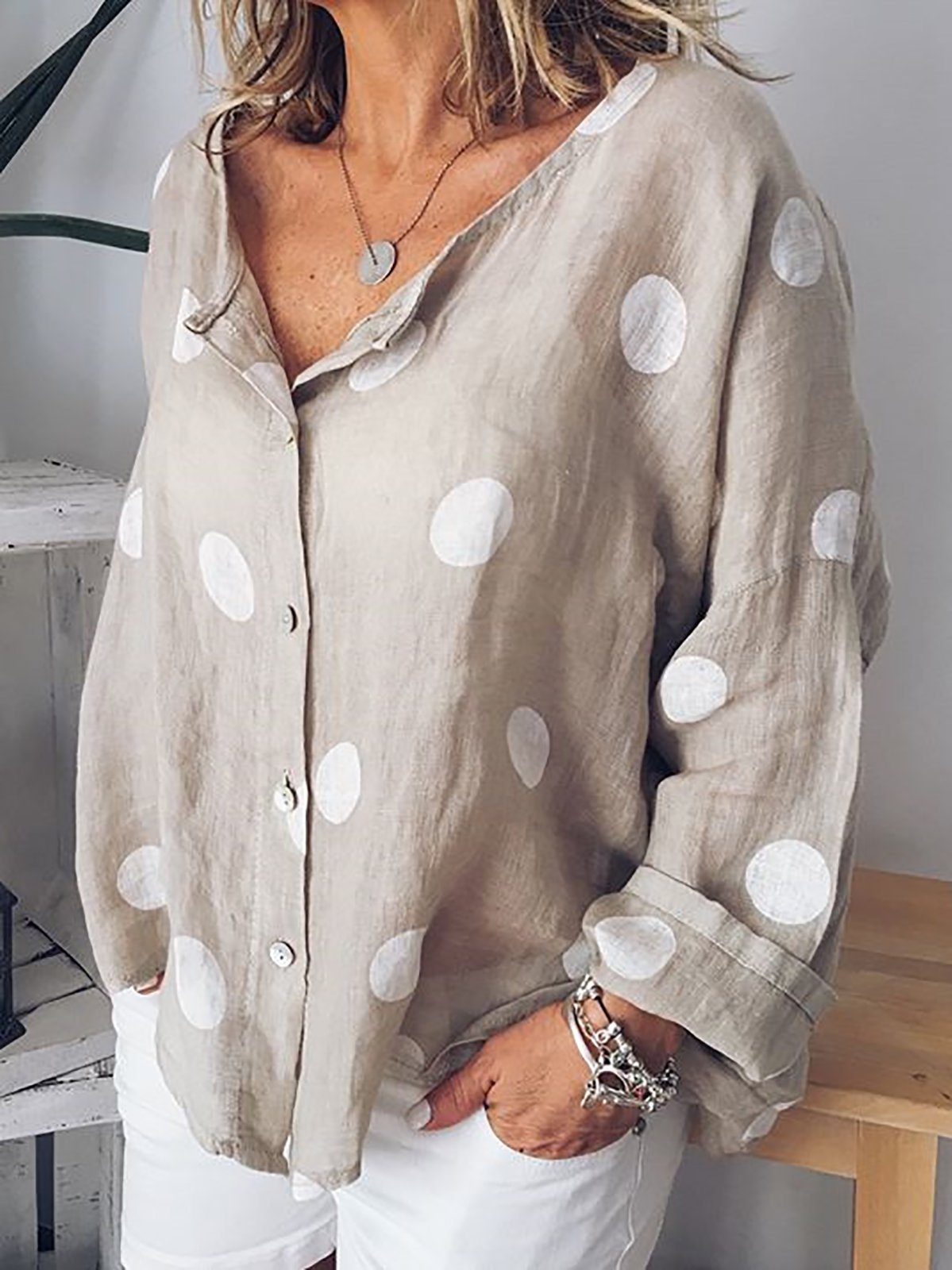 Polka Dots Long Sleeve Shirt