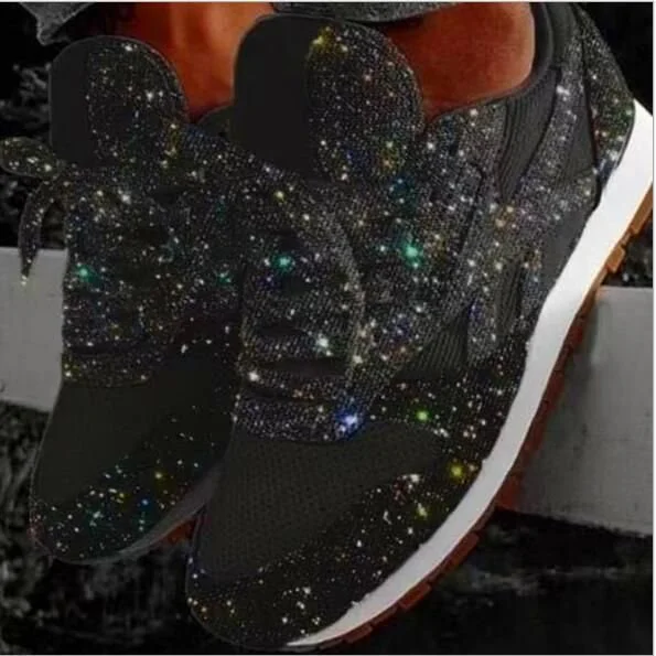 Women Muffin  Rhinestone New Crystal  Platform Sneakers