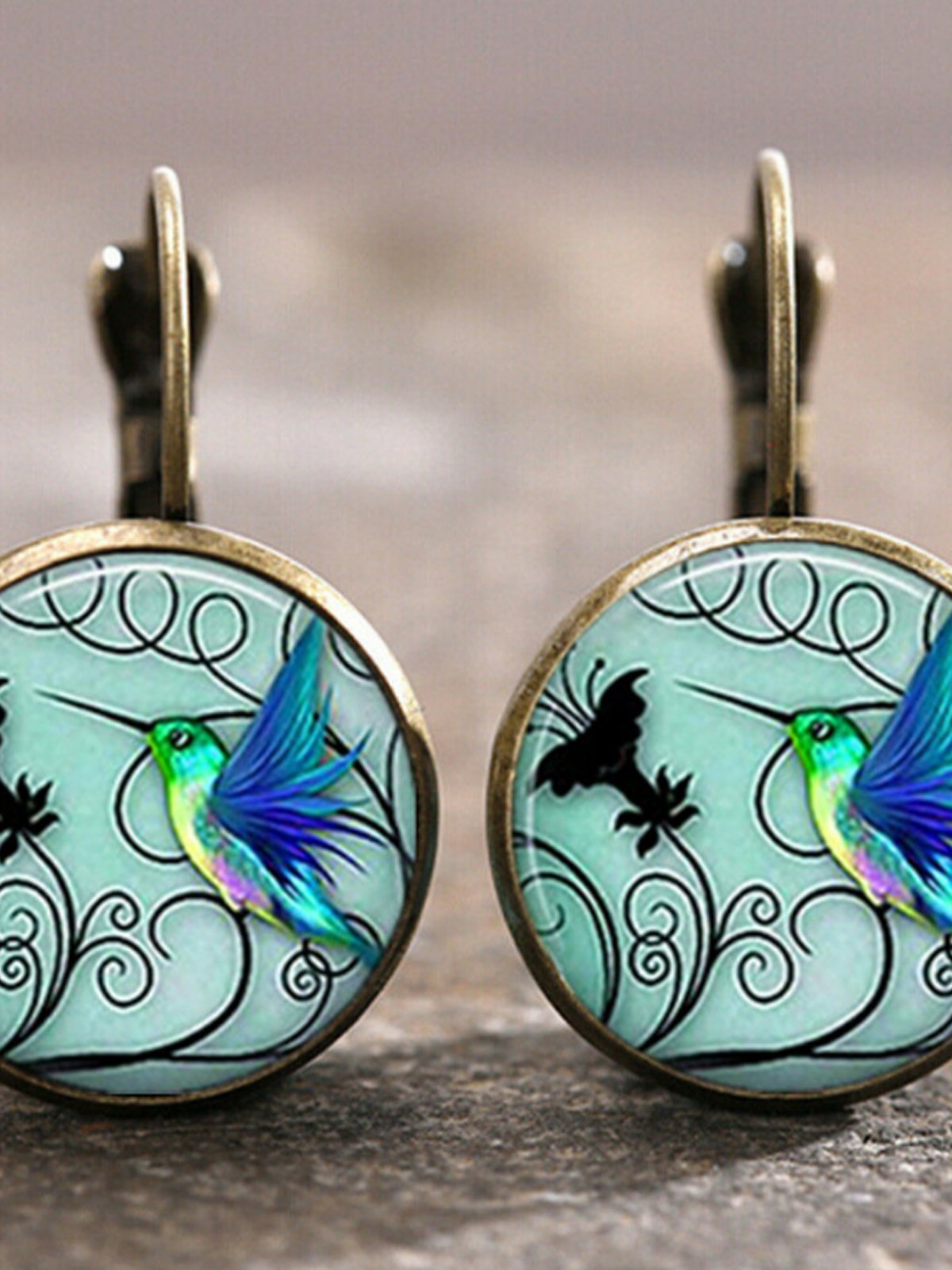 Women Green Jewelry Synthetic Materials Earrings