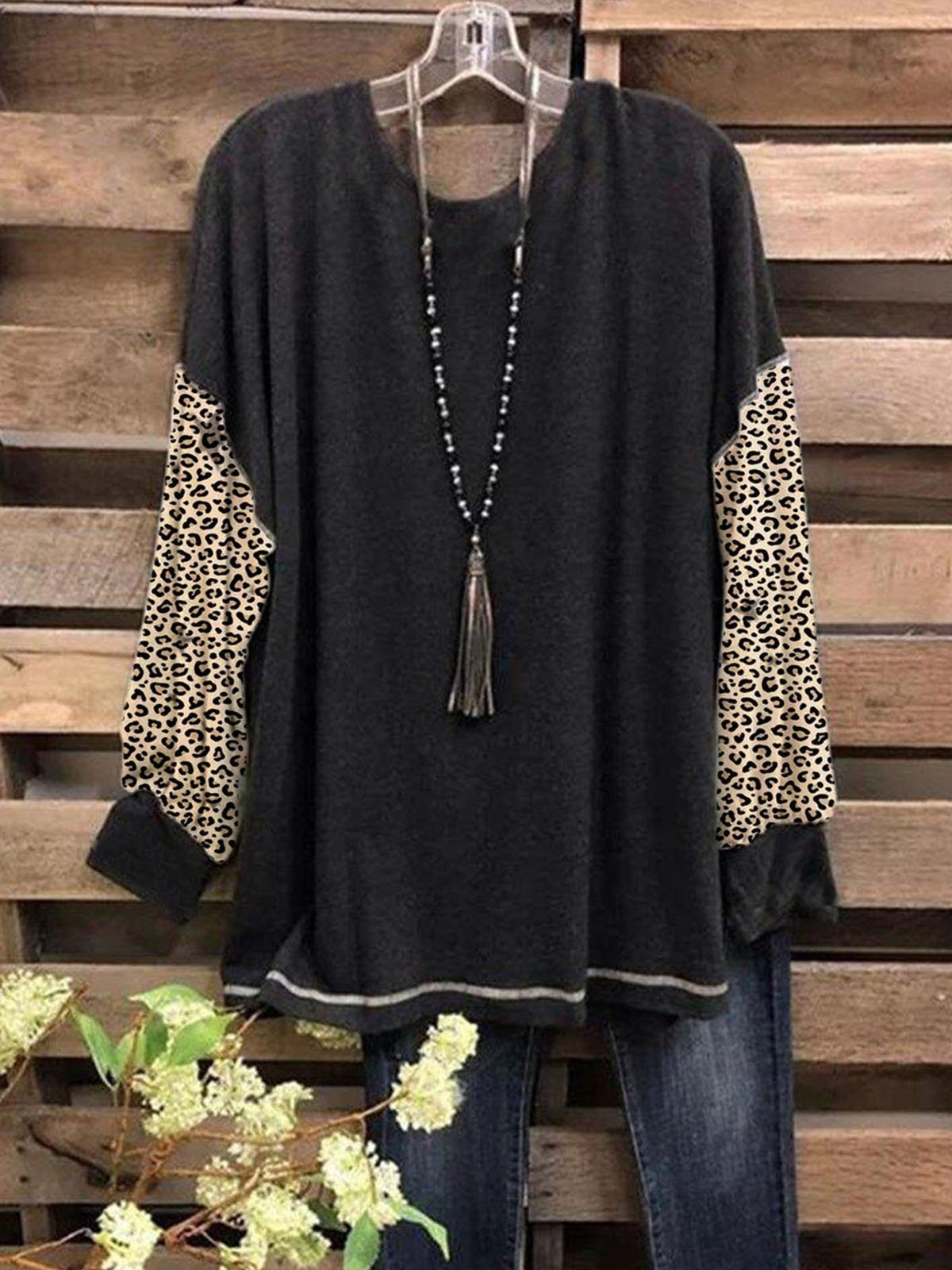 Long Sleeve Round Neck Casual T-shirt