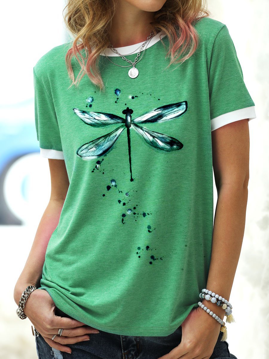 Dragonfly Pattern? Summer Cotton T-Shirt