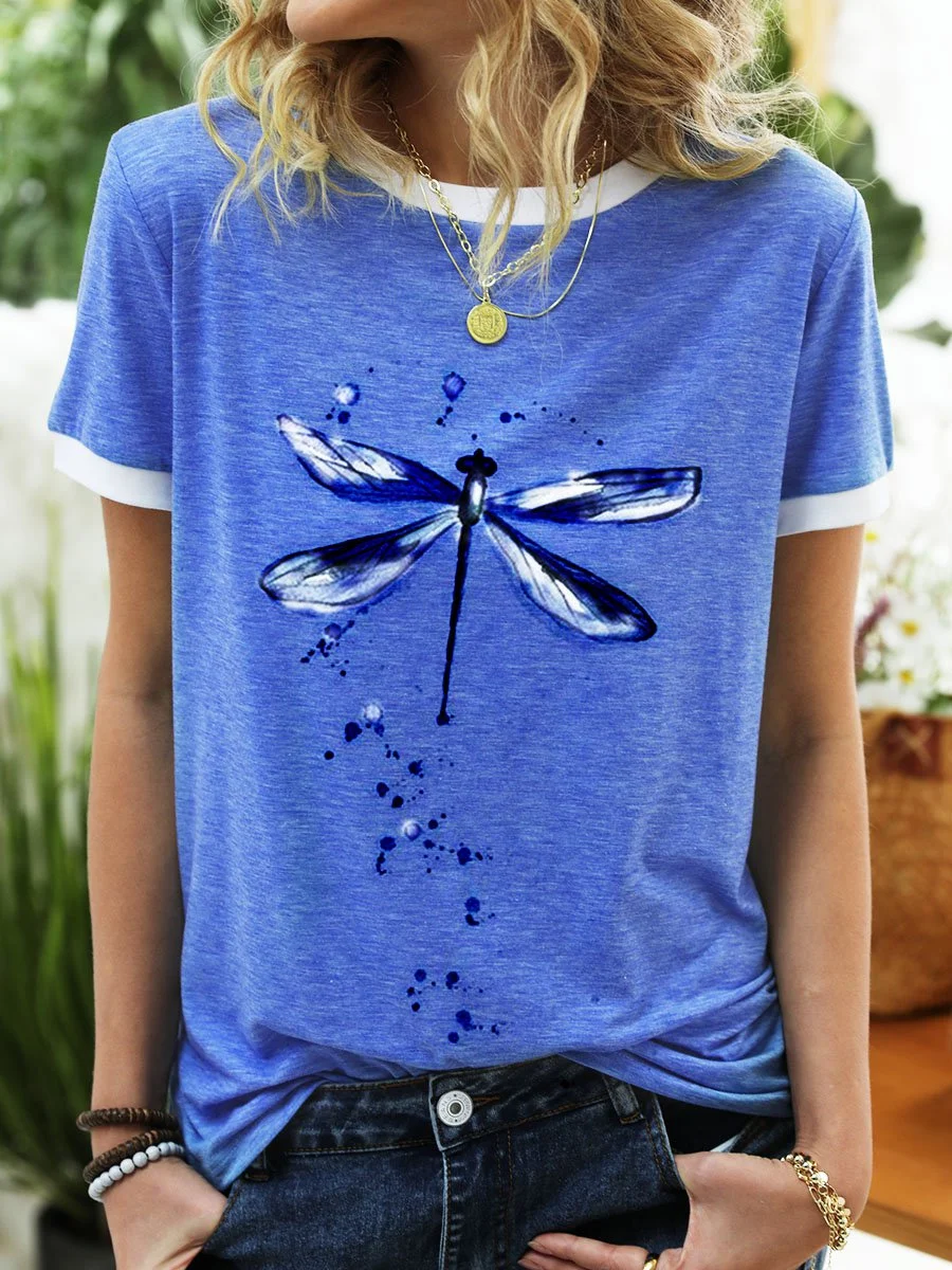 Dragonfly Pattern? Summer Cotton T-Shirt