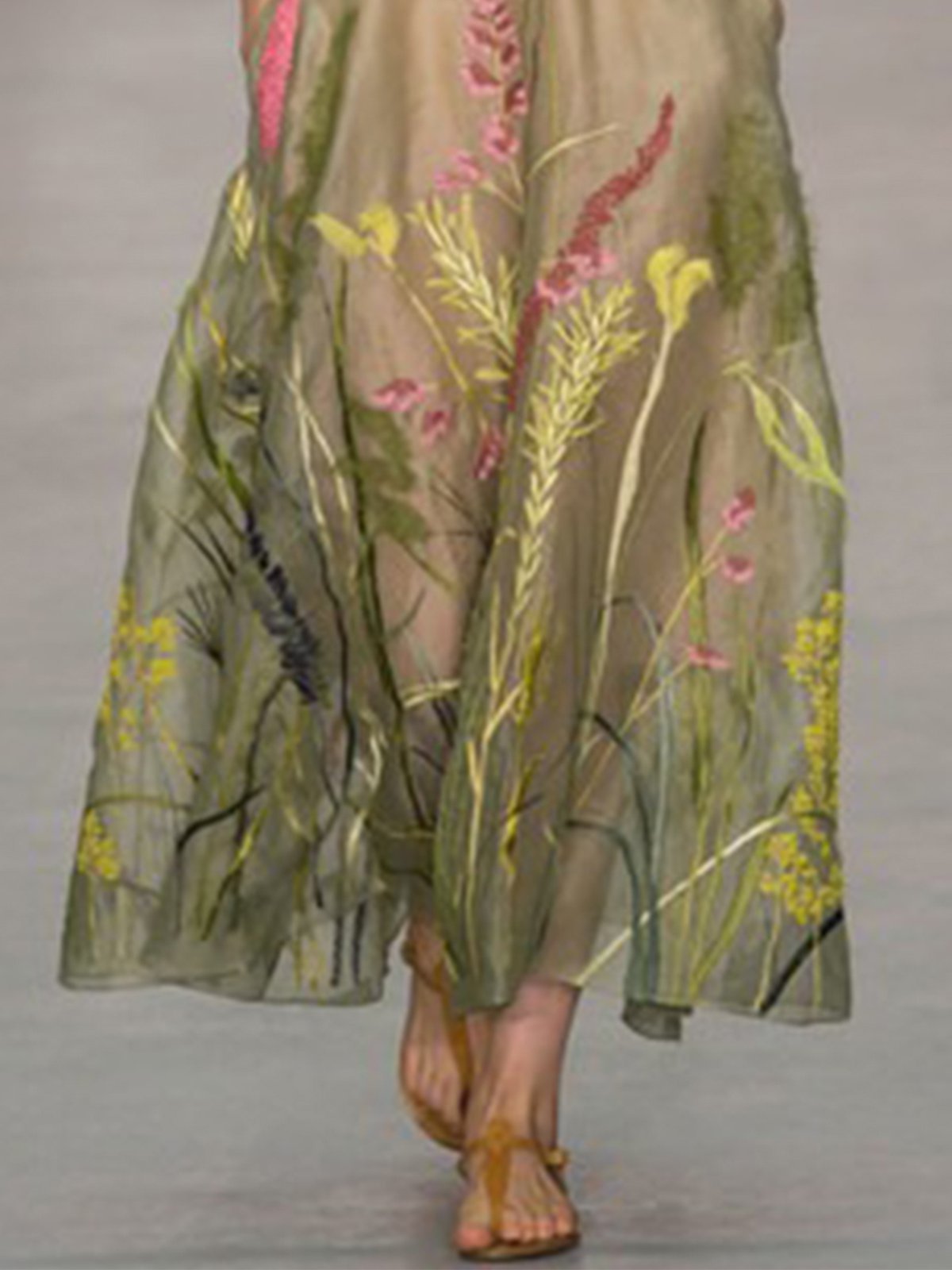 Elegant Geometric Floral Sleeveless Casual Dress