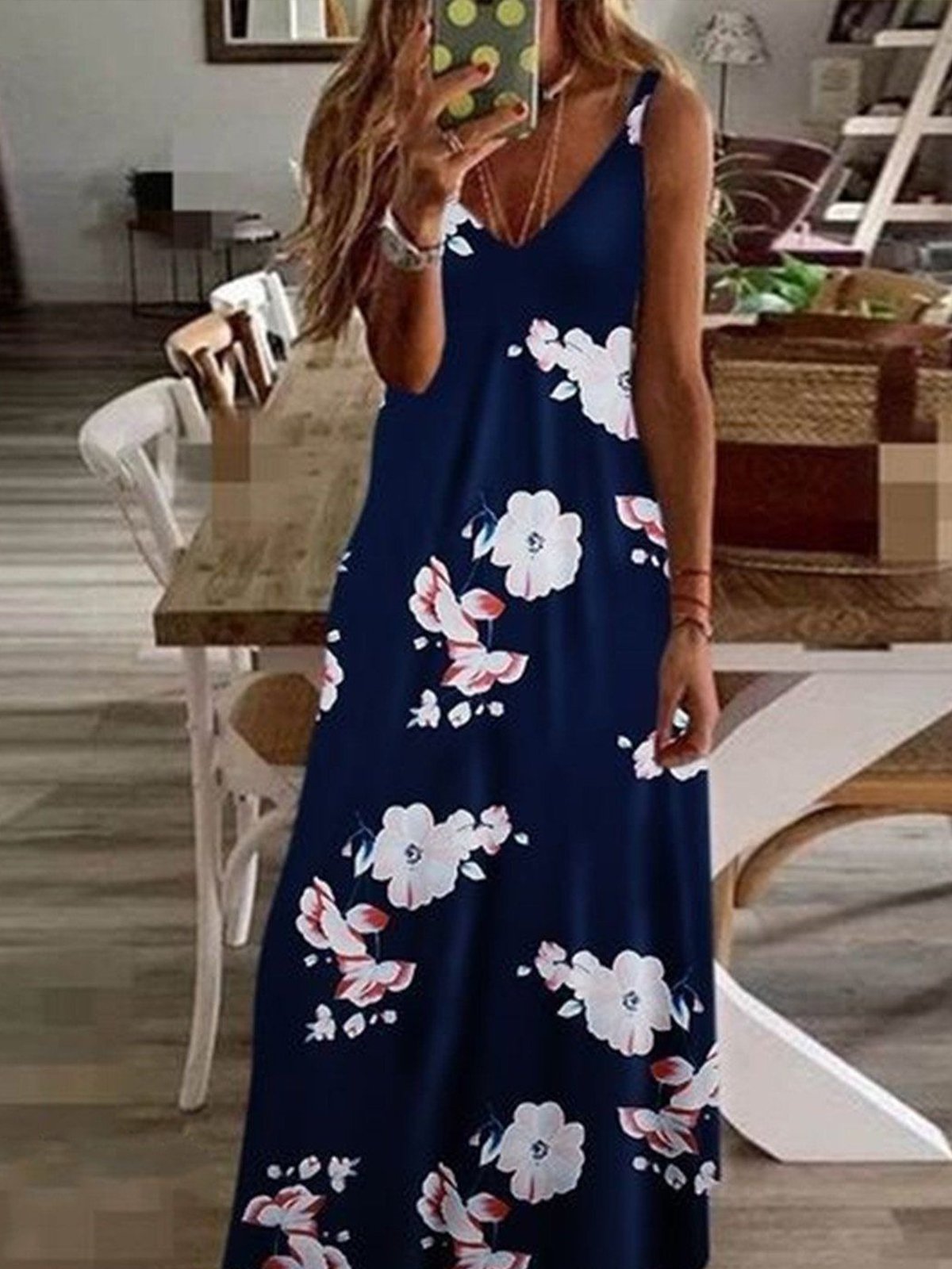 Floral dress with suspenders