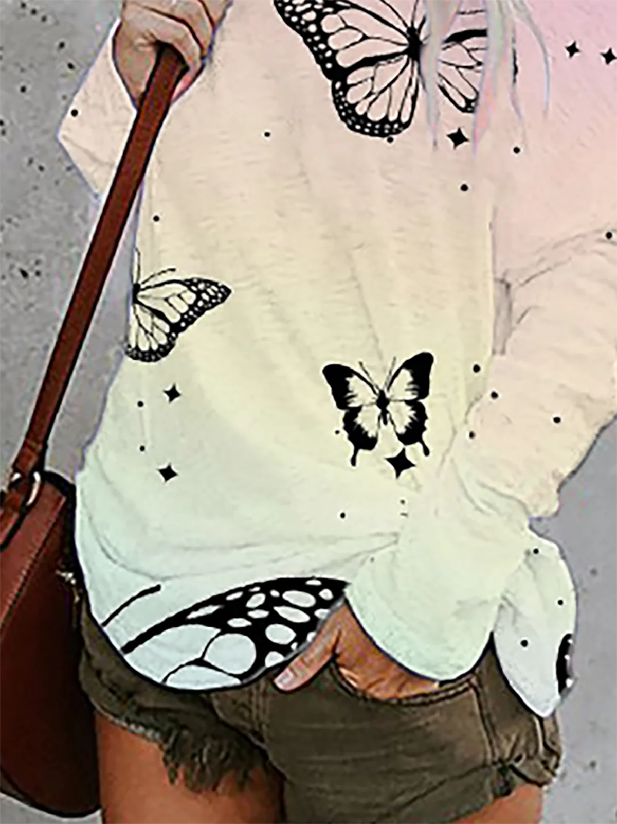 Plus size Butterfly Printed T-shirt