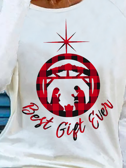 Christmas Letter Crew Neck T-shirt
