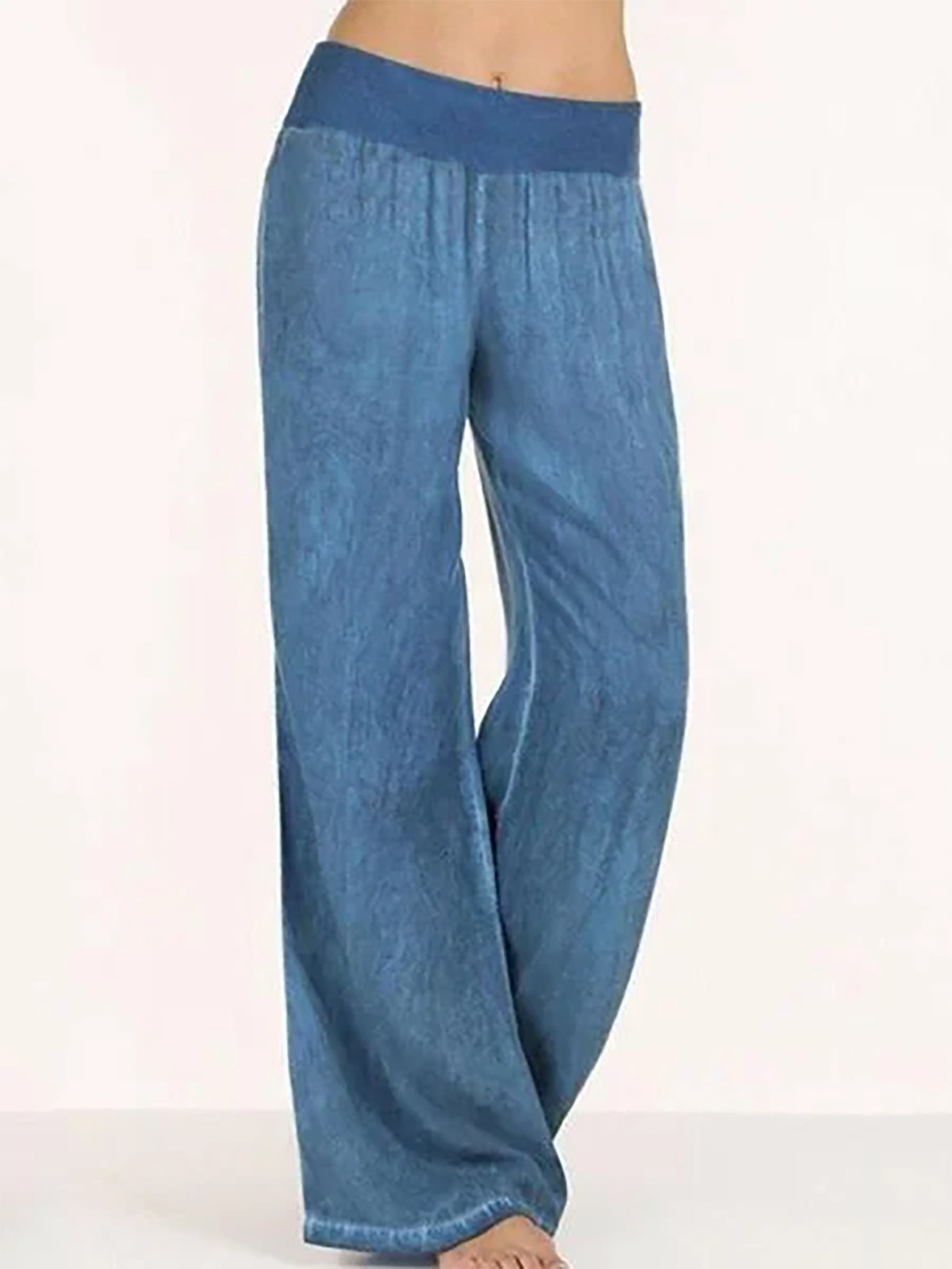 Women Casual High Waist Wide Leg Baggy Pant