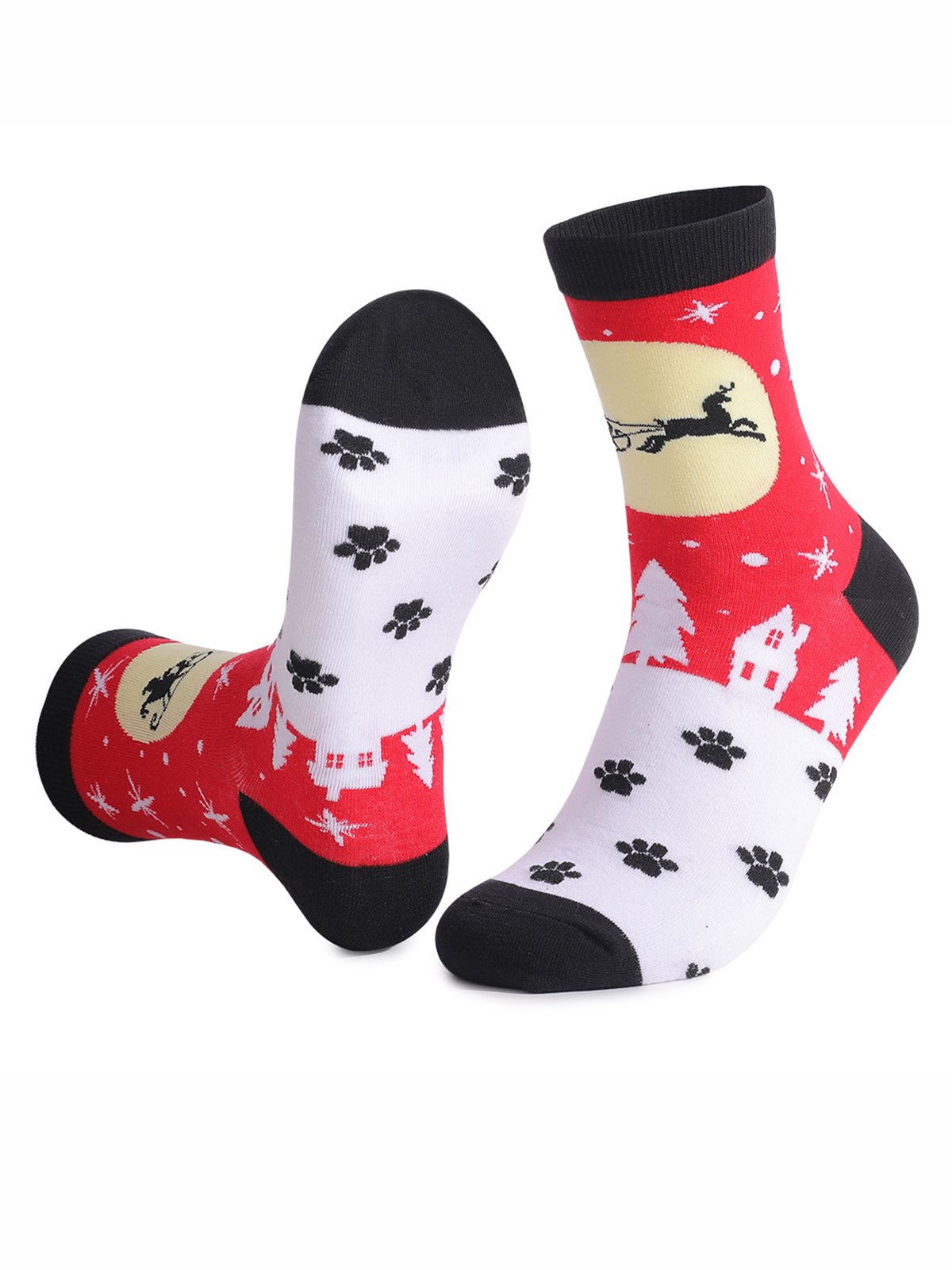 Christmas Elk Cotton Socks