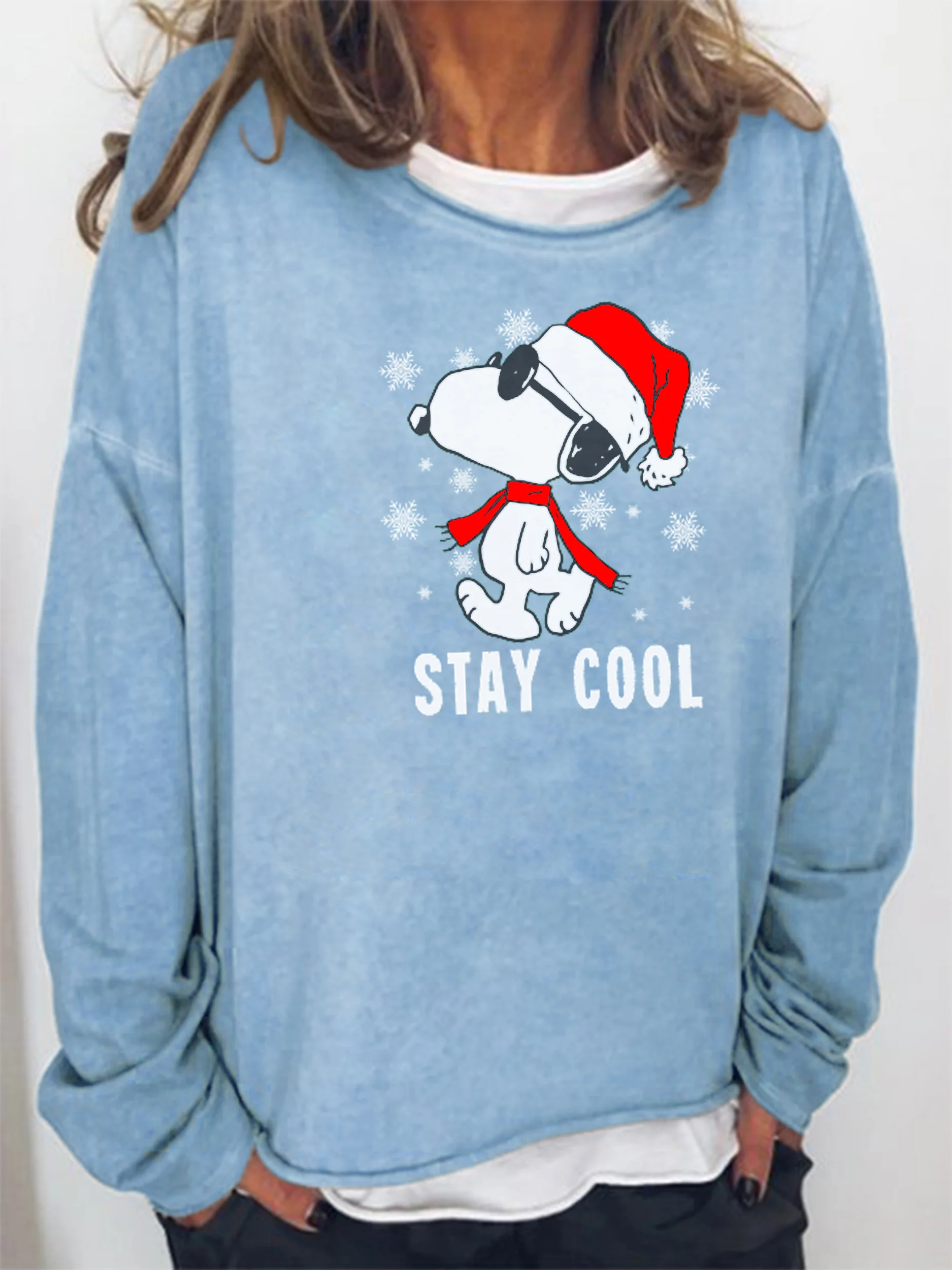 Casual Crew Neck Animal Sweatshirt