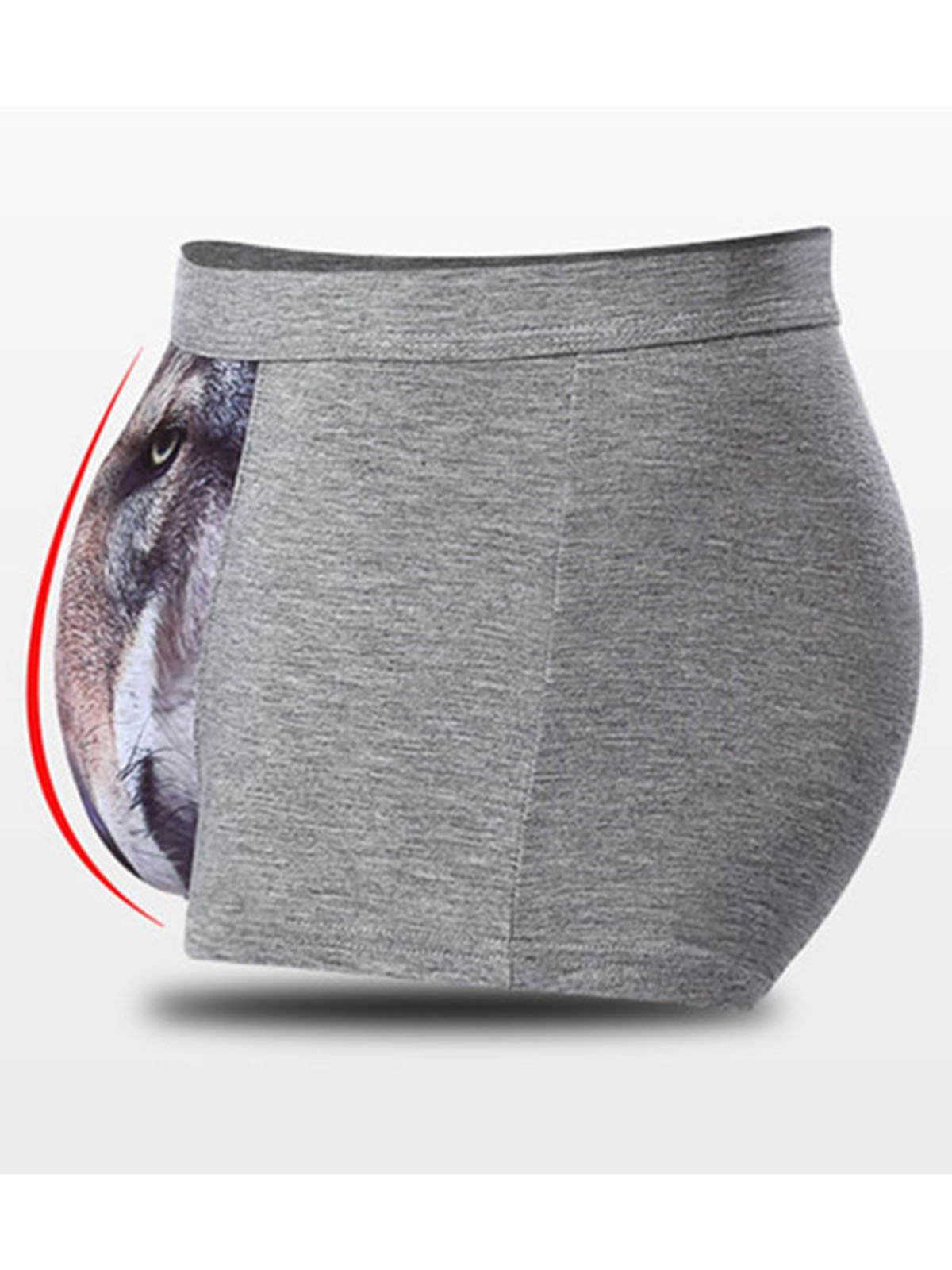 Men's Wolf Head Pattern Breathable Panties