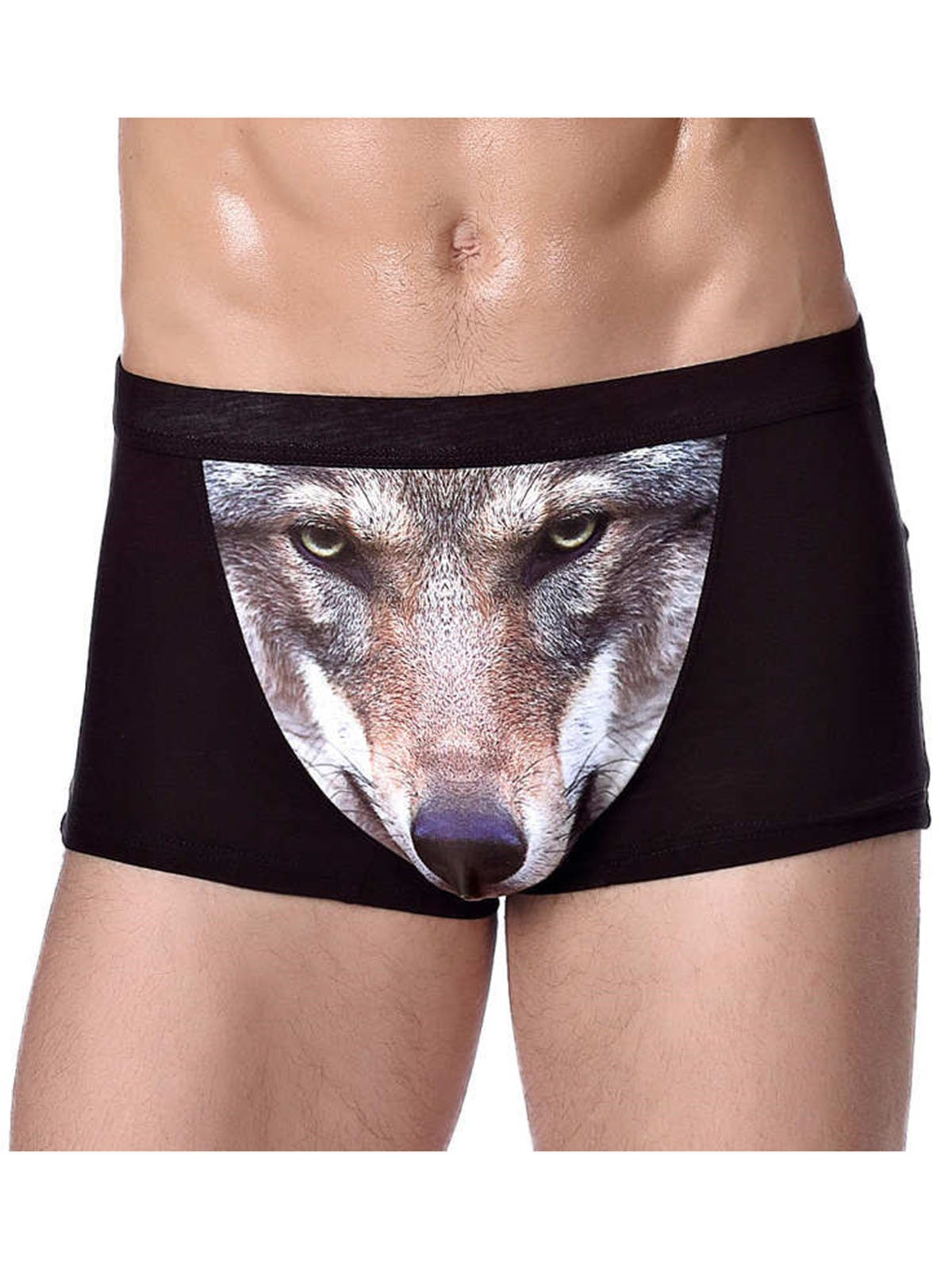 Men's Wolf Head Pattern Breathable Panties