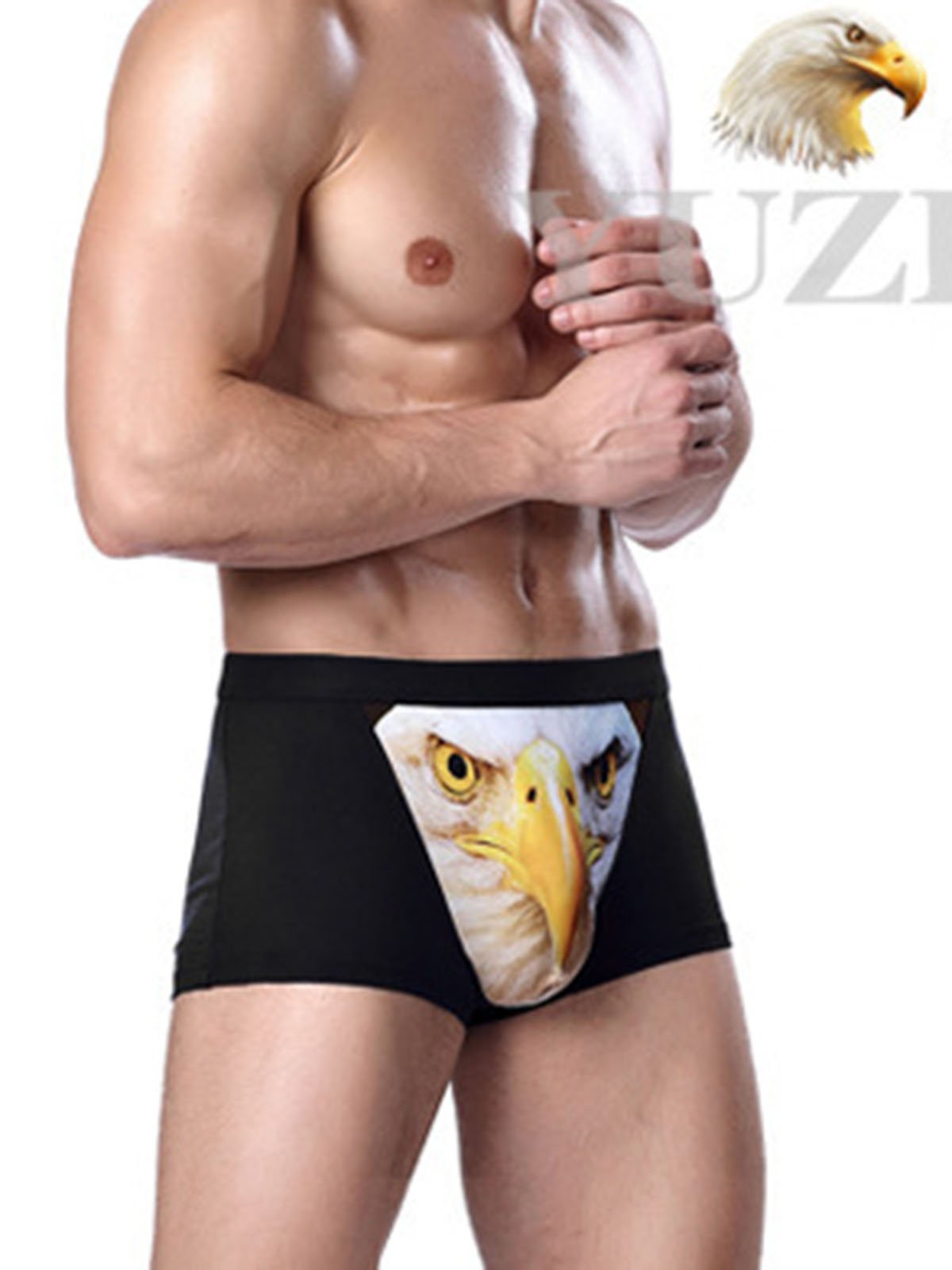 Men's Wolf Head Pattern Breathable Panties