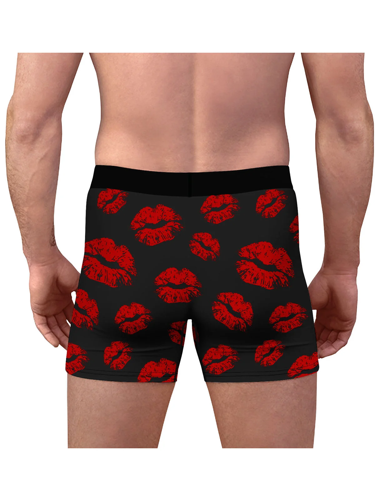 Men's Red Lips Sexy Boxer Briefs