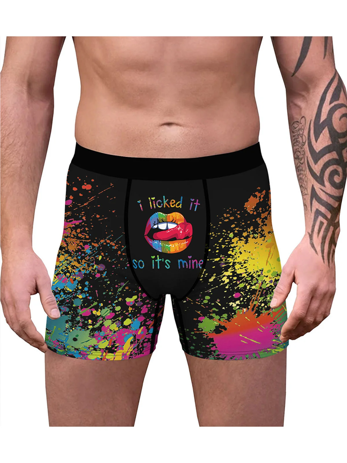 Men's Lip Pattern Comfortable Boxer Briefs