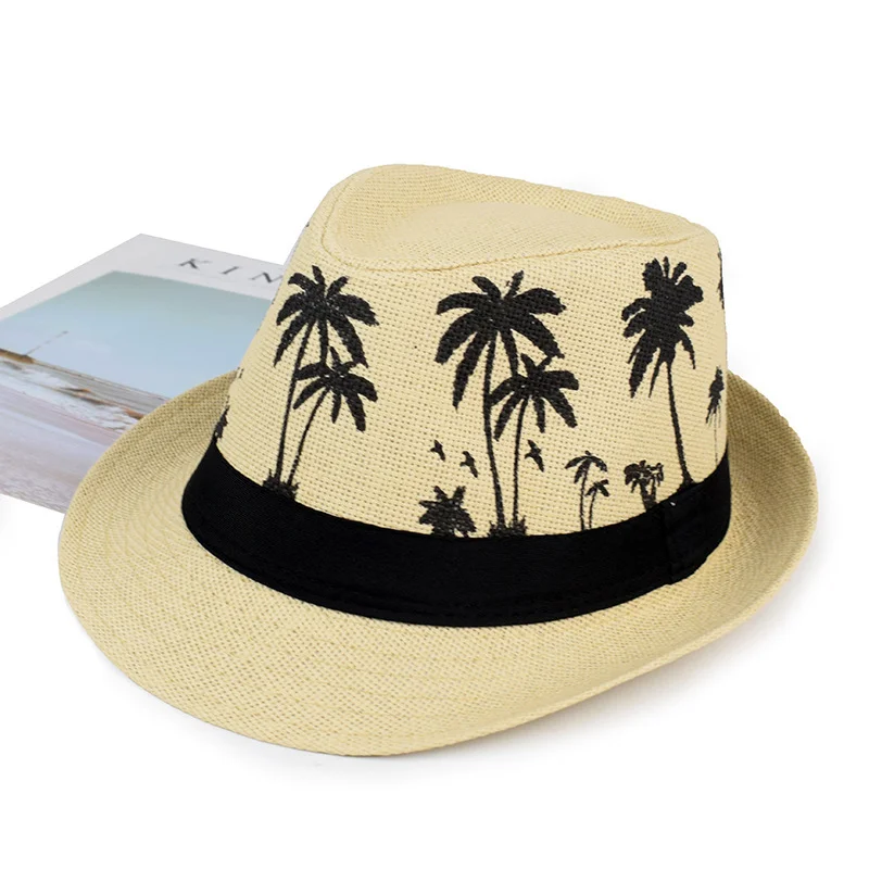 Men's Coconut Pattern Linen Beach Hat