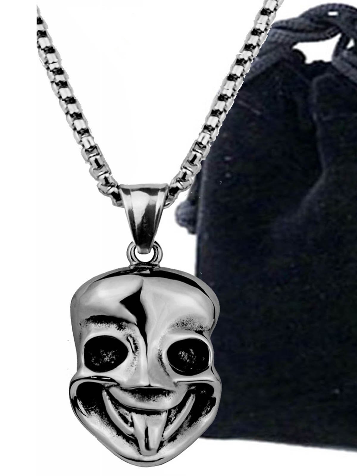 Men's Mask Smiley Pendant Necklace