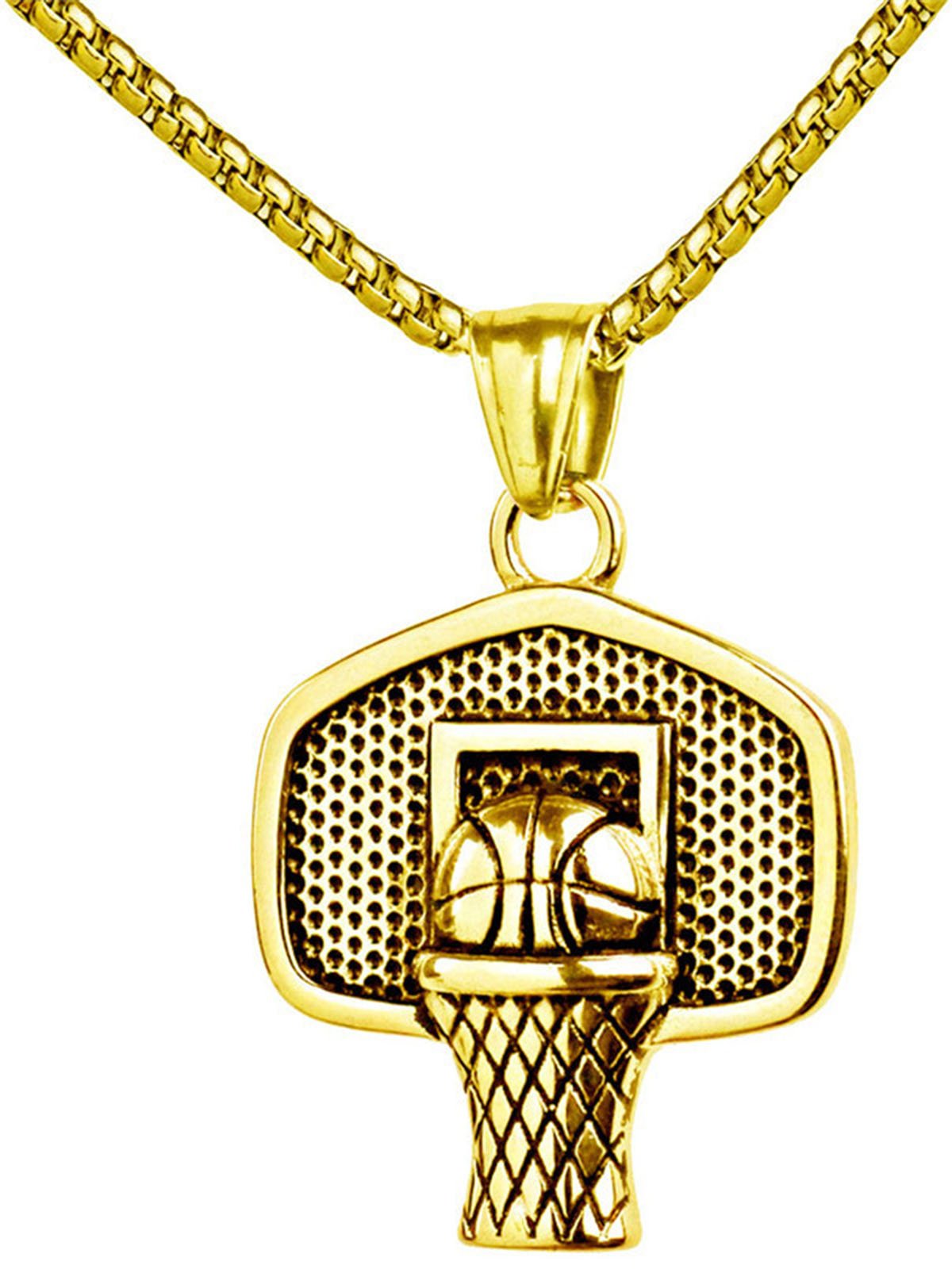 Men's Basketball Pendant Necklace