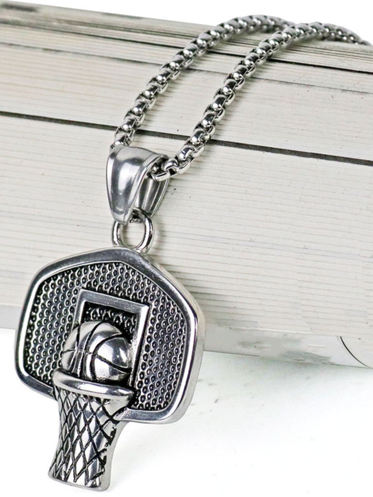 Men's Basketball Pendant Necklace