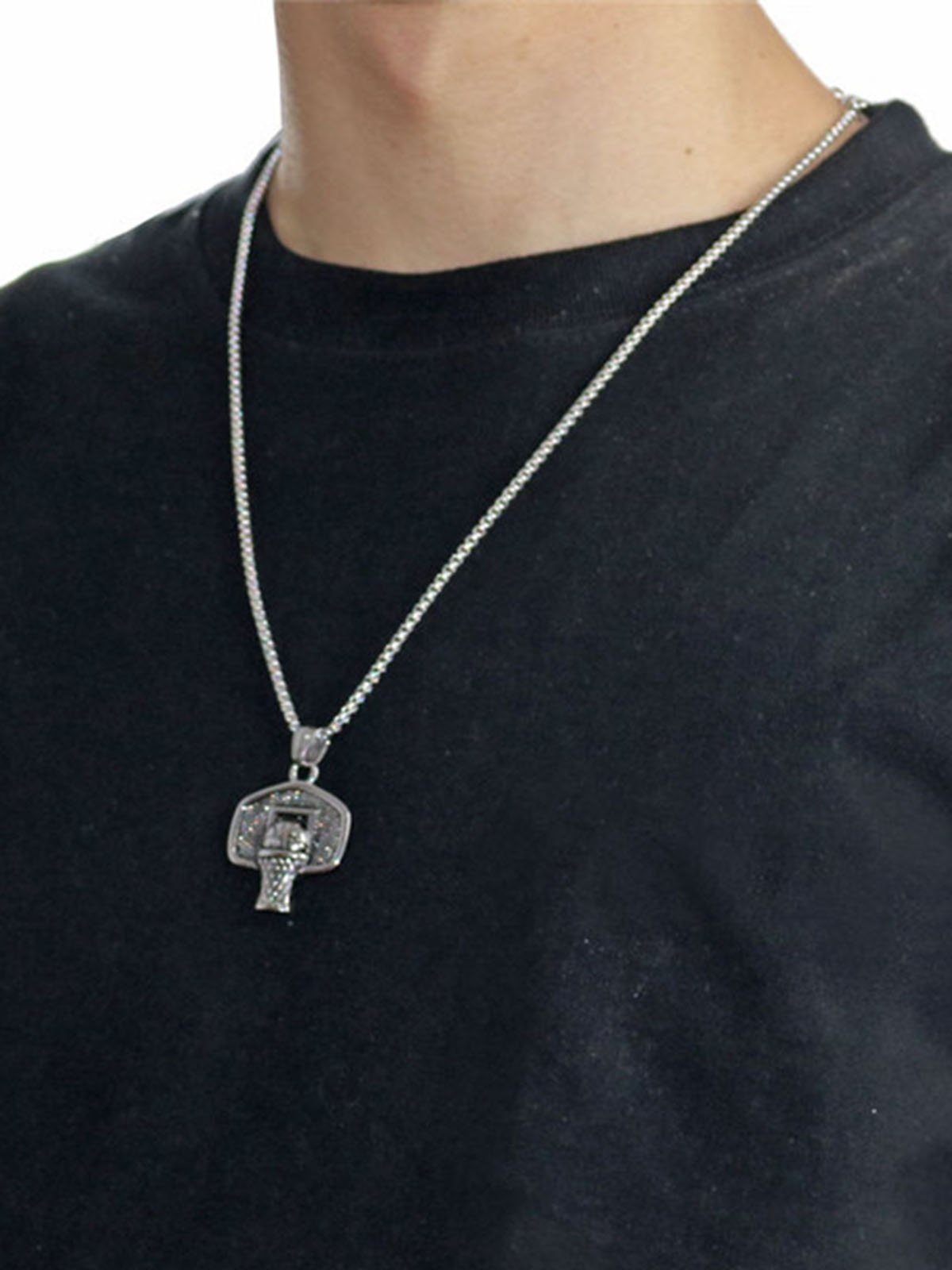 Men's Basketball Pendant Necklace