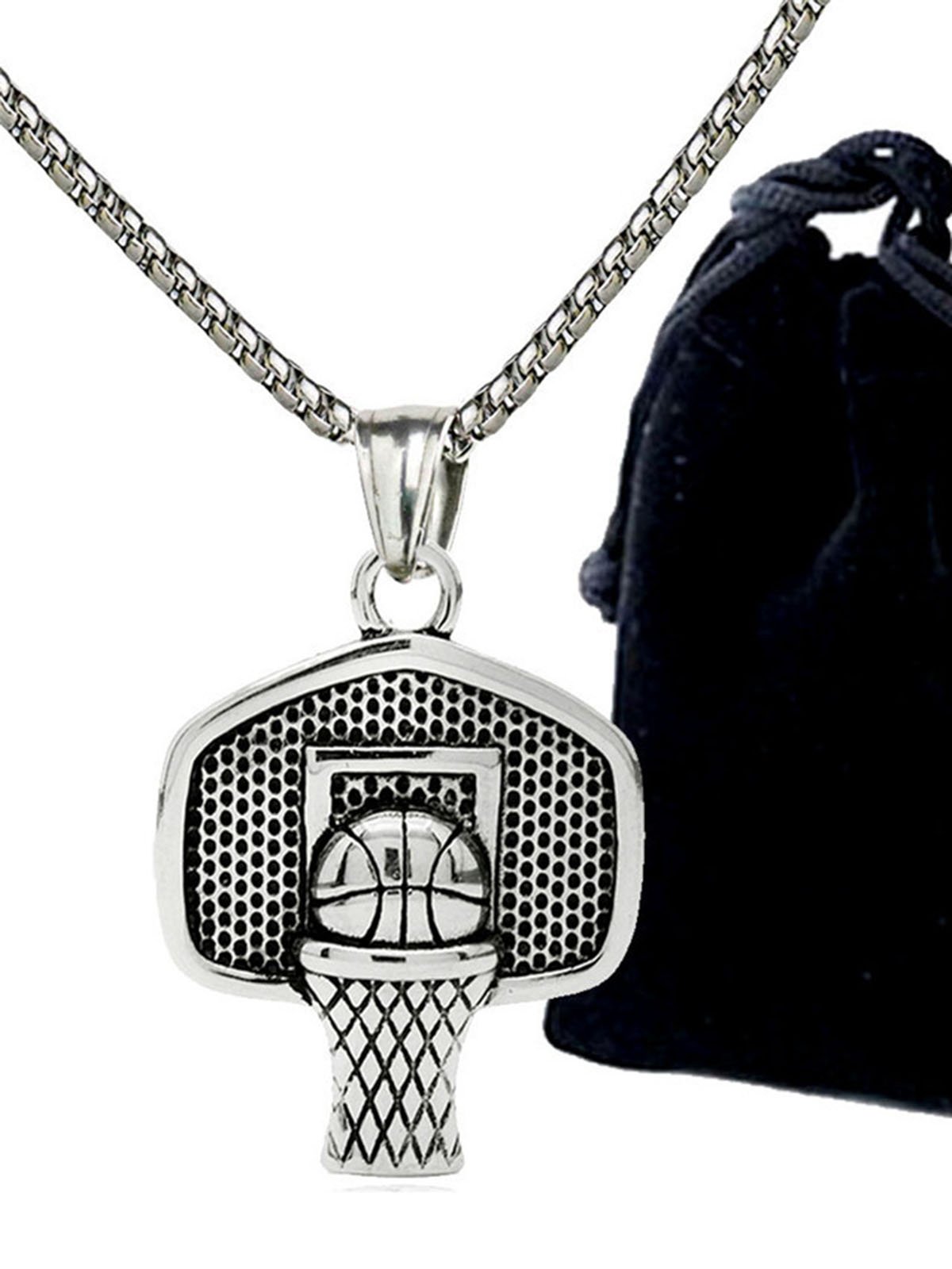 Men's Basketball Pendant Necklace