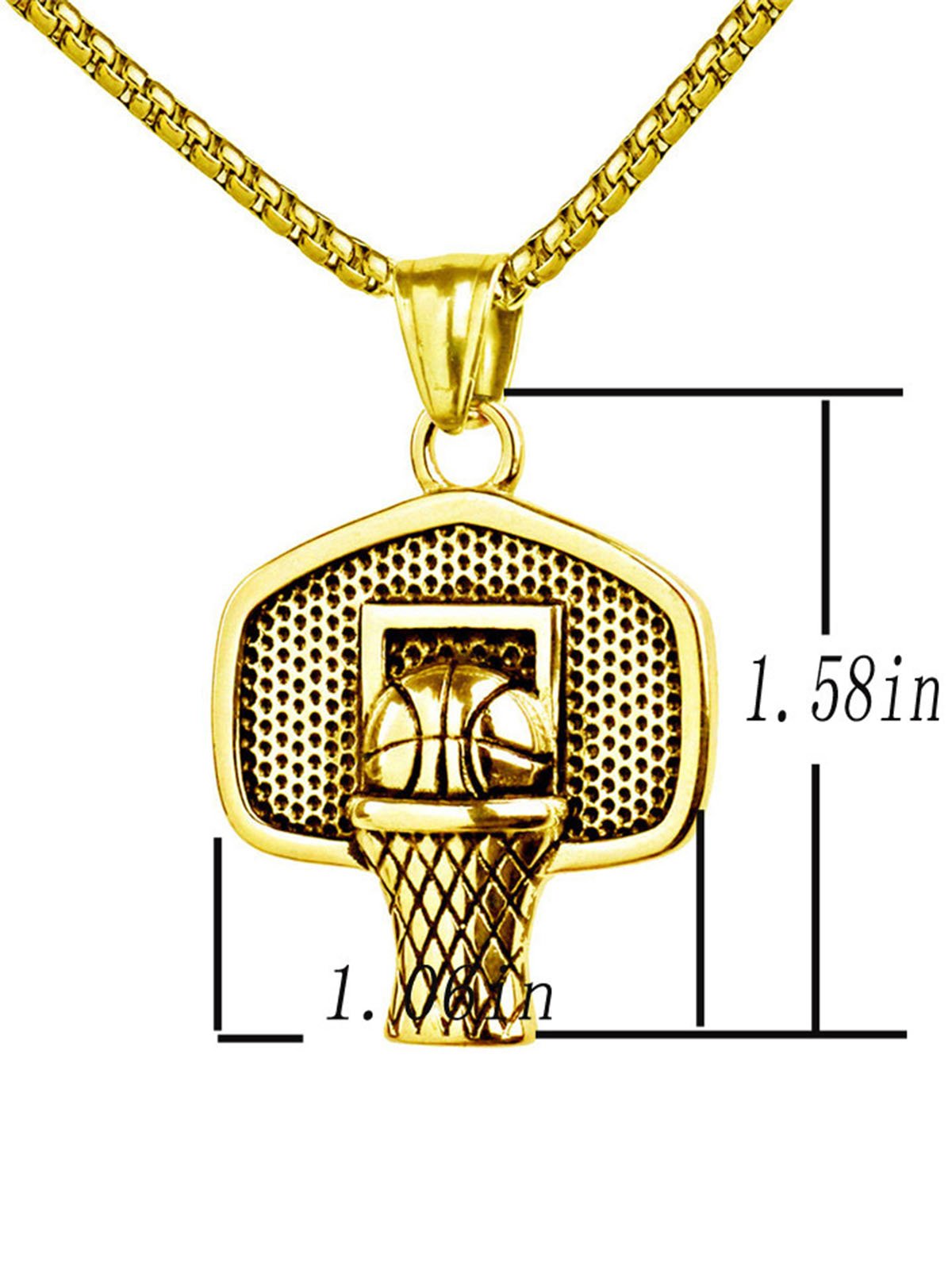 Men's Basketball Pendant Necklace