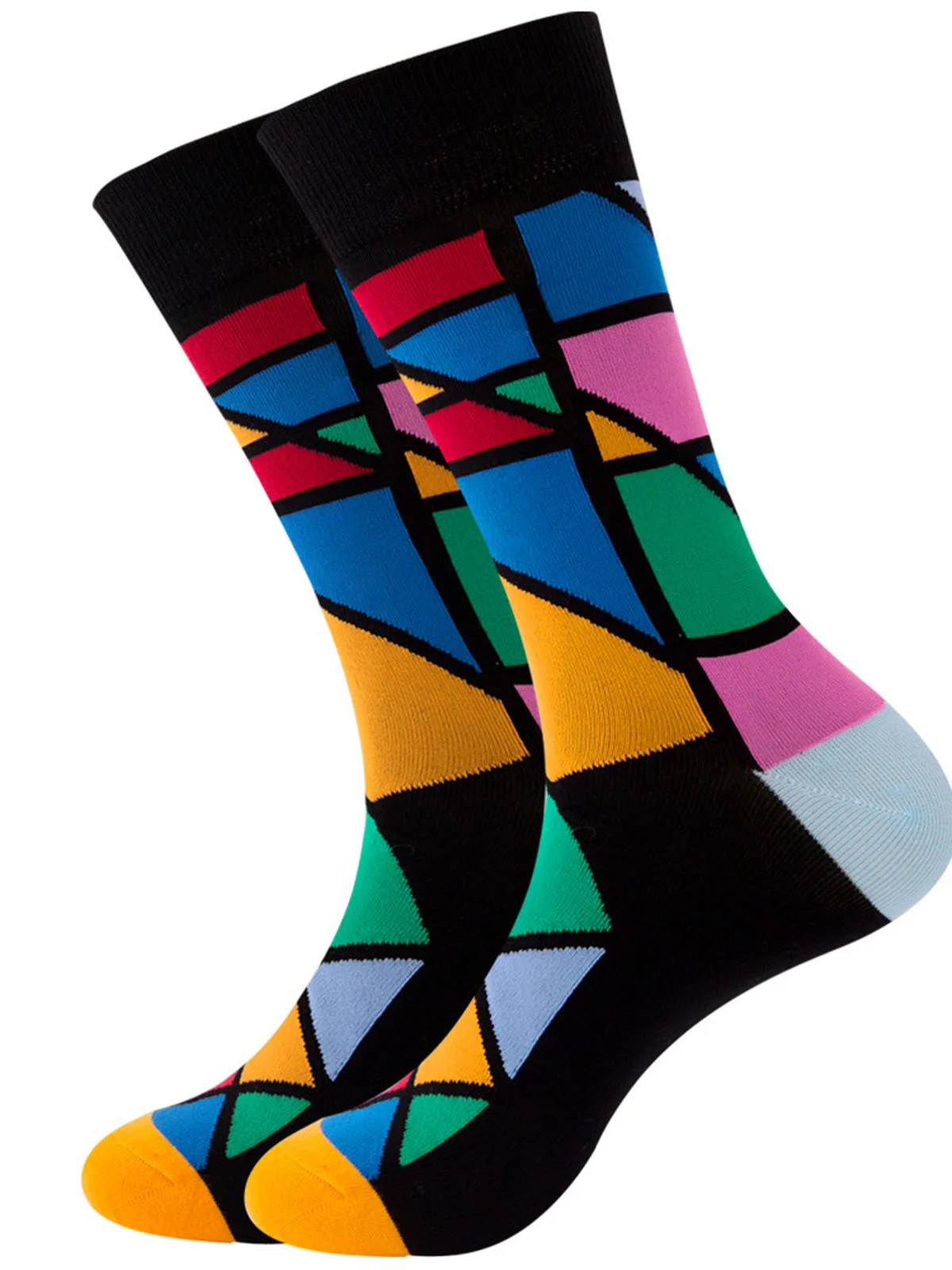 2pack Geometric Pattern Socks Men's