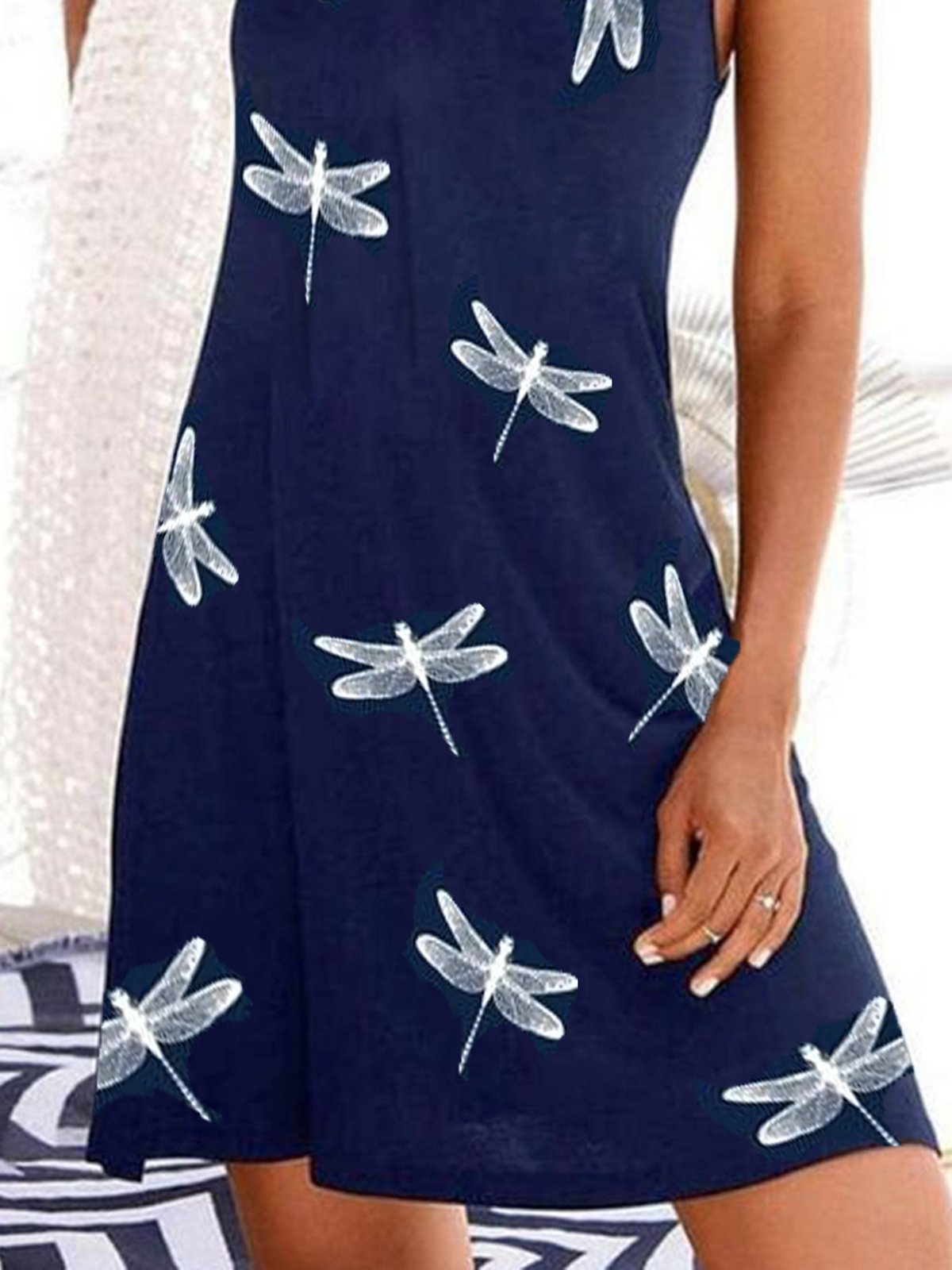 Dragonfly Casual Sleeveless A-line Dress