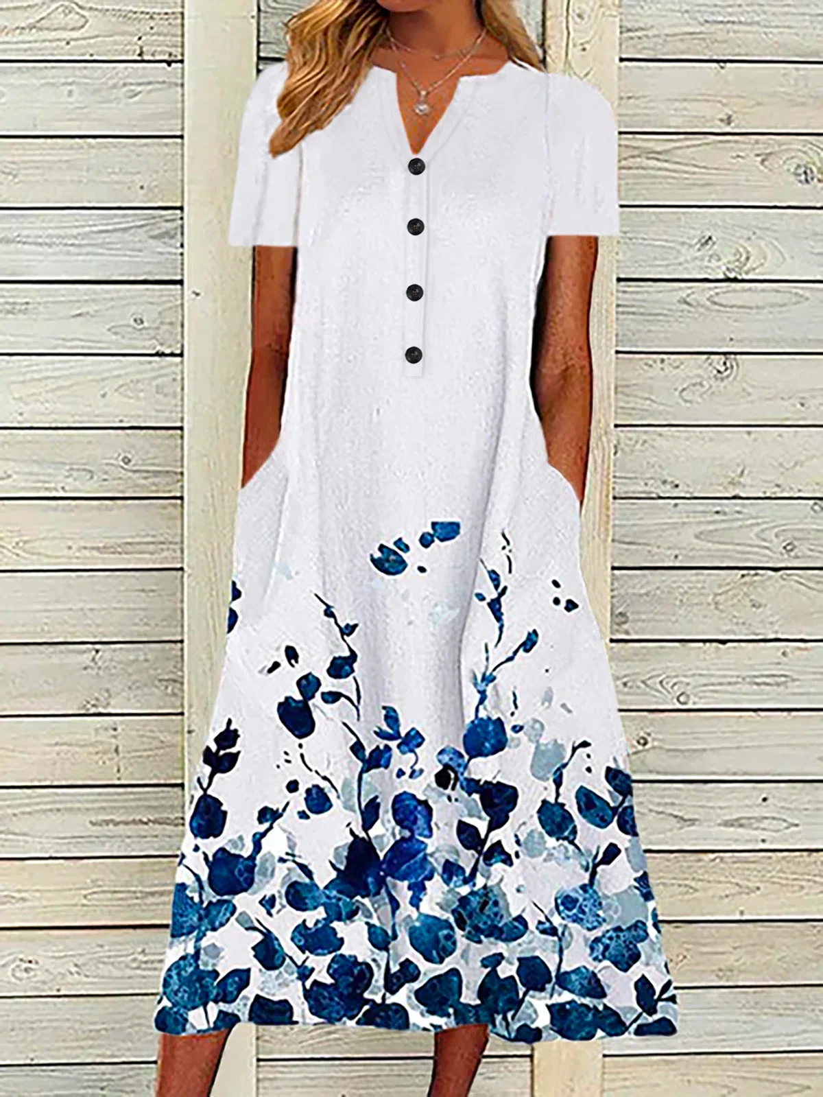 Short Sleeve Floral Casual Dress