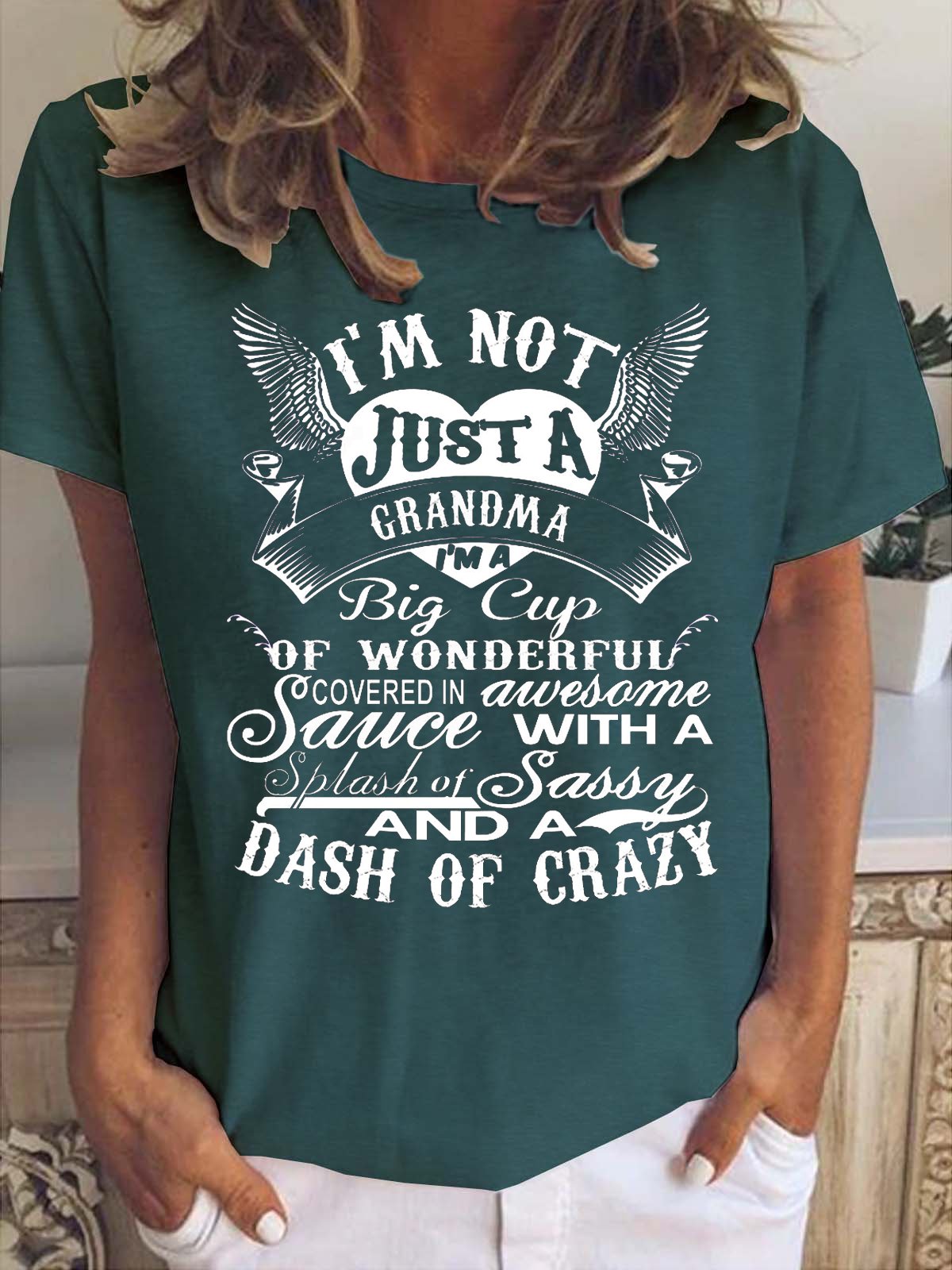 Casual Text Letters Crew Neck Short Sleeve T-shirt