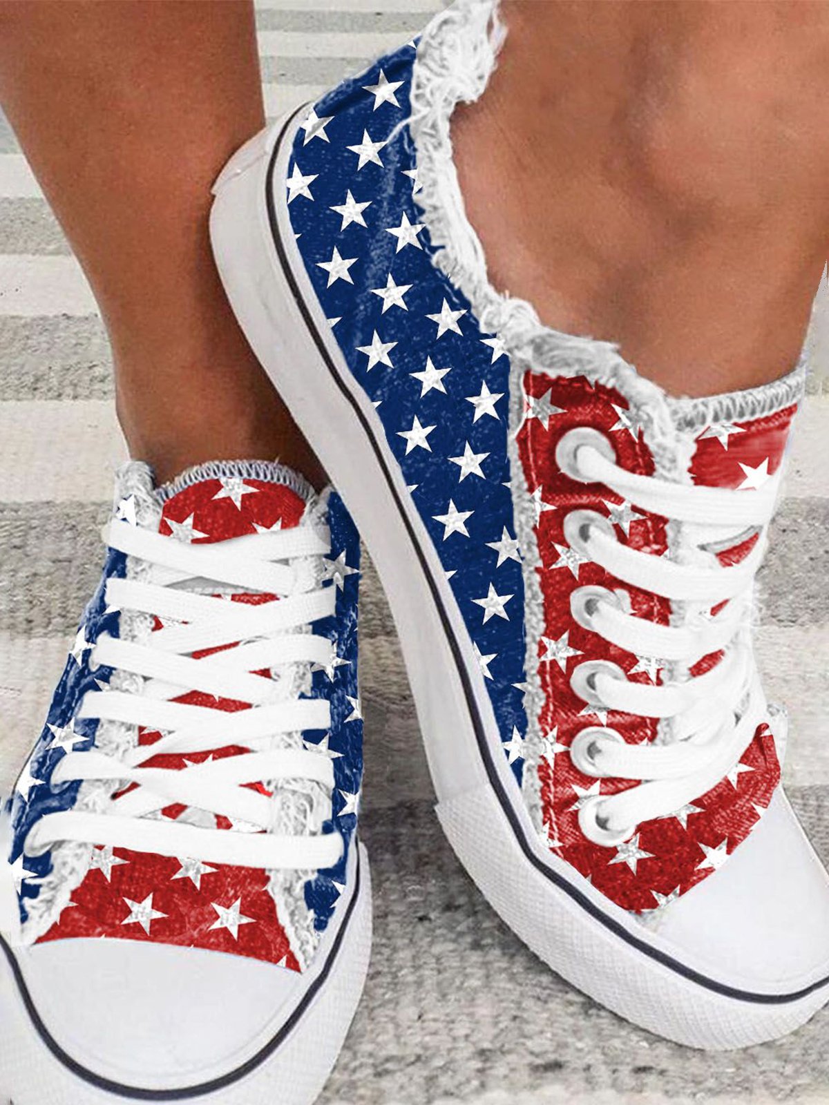 American Independence Day Flag Commemorative Canvas Shoes