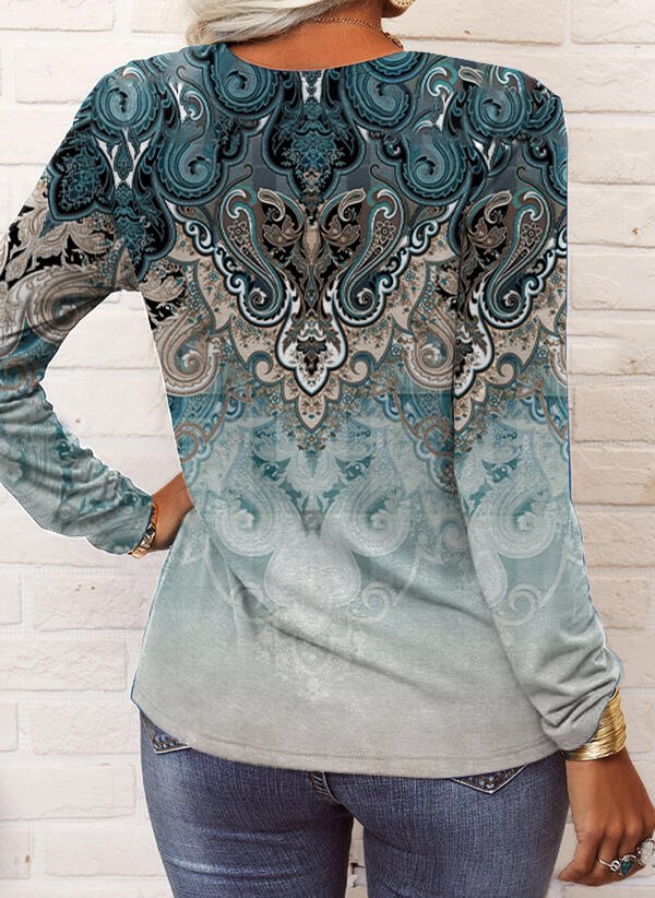 Ethnic Boho Notched Tee