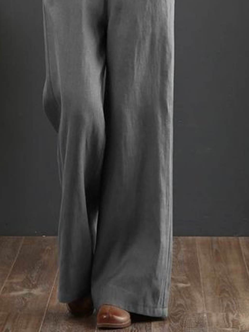 Boho Plain High Waist Long Straight Pants