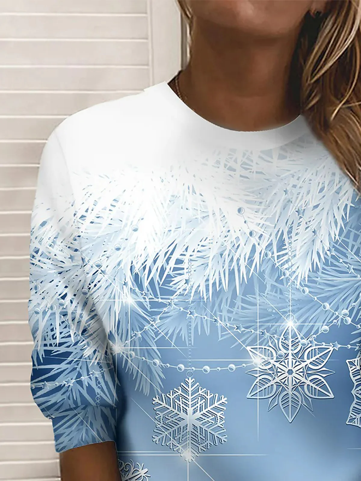 Casual Crew Neck Christmas Sweatshirt